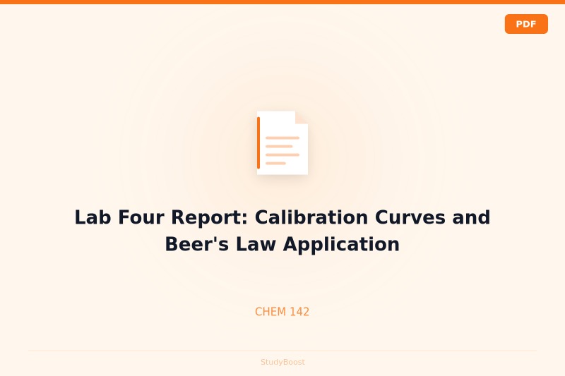 Lab Four Report: Calibration Curves and Beer's Law Application
