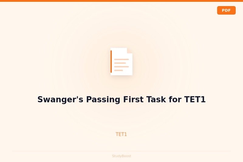 Swanger's Passing First Task for TET1
