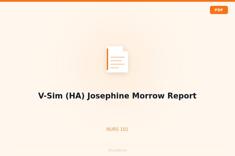 V-Sim (HA) Josephine Morrow Report