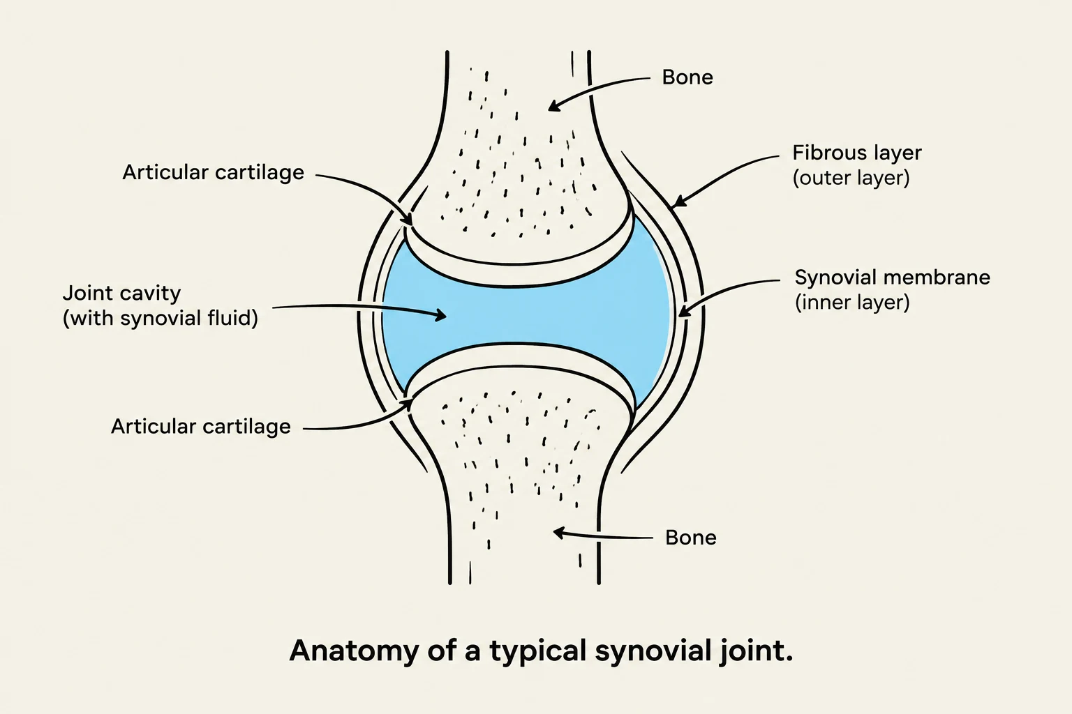Anatomy of a typical synovial joint.