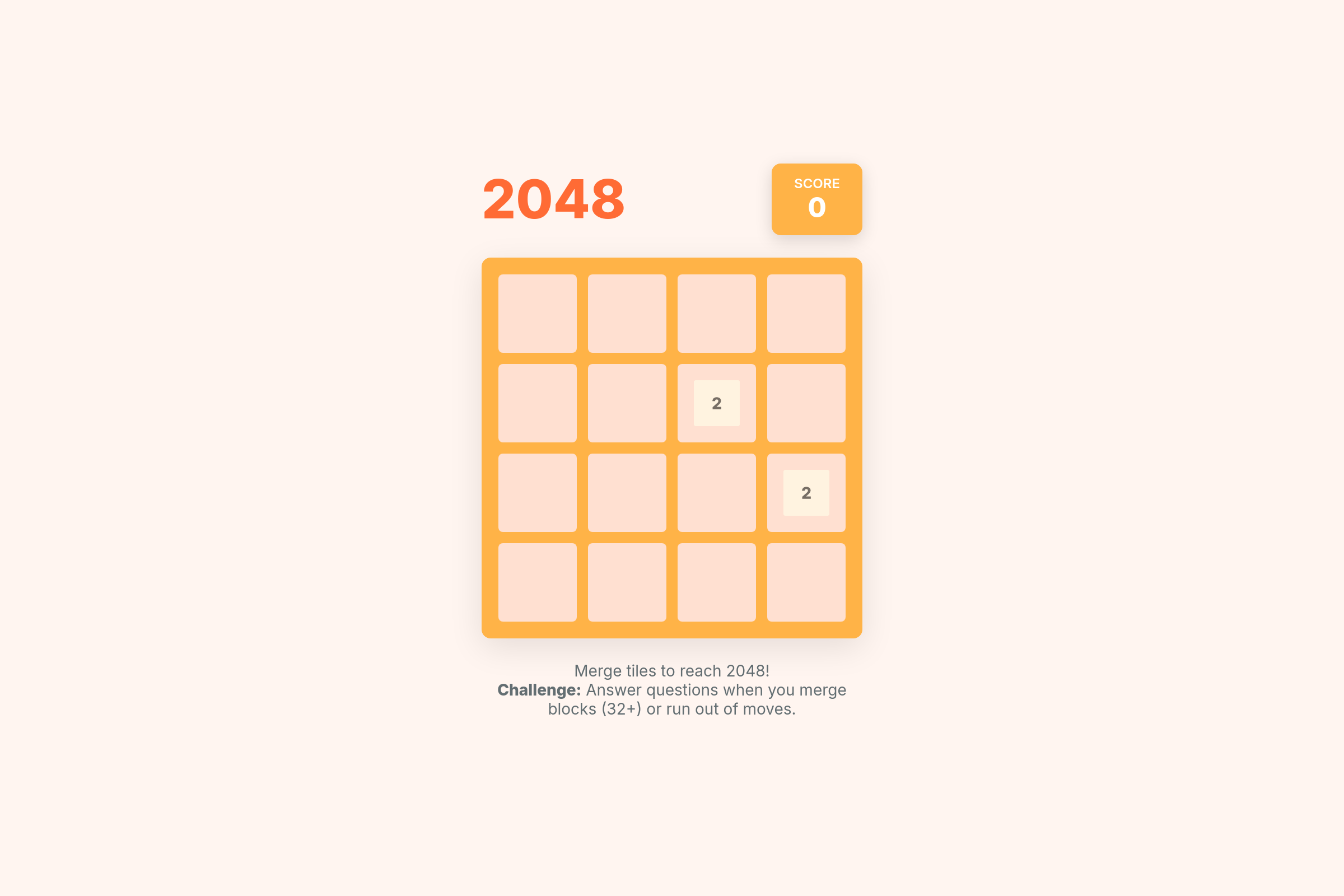 2048 Quiz mini app