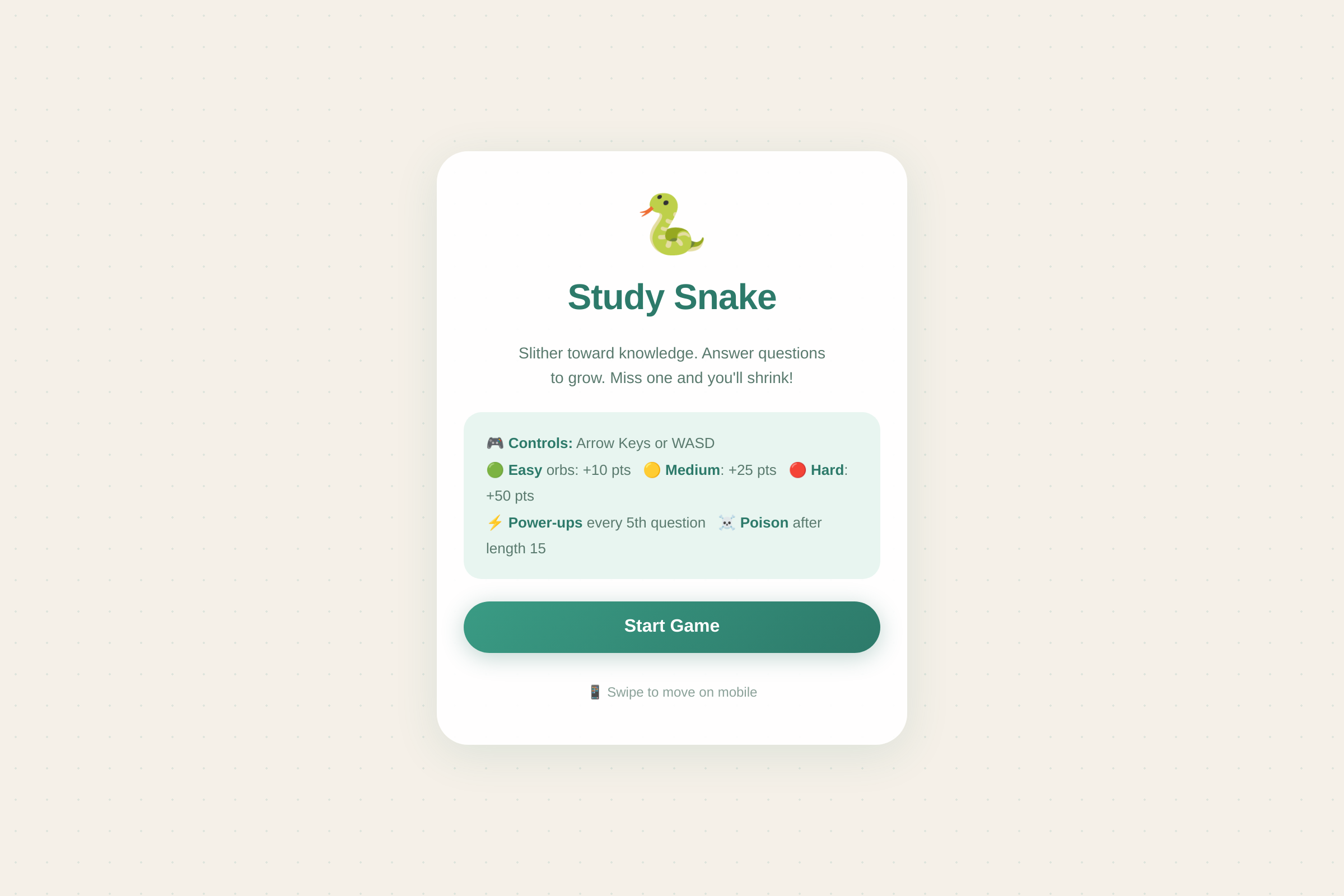 Study Snake mini app