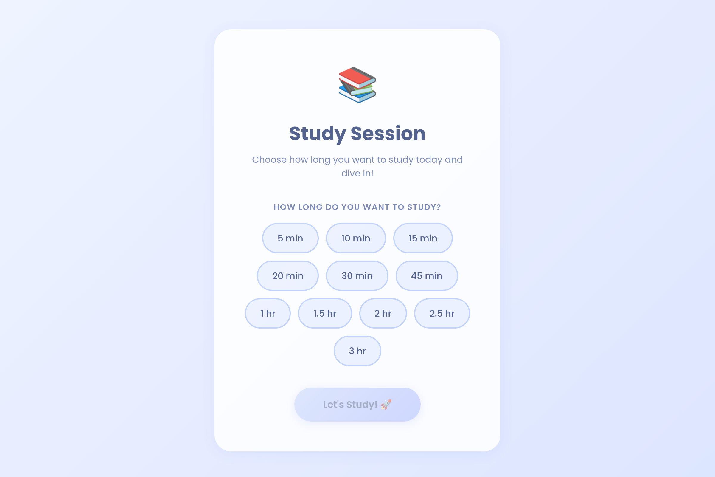 Study with a timer quiz and games mini app