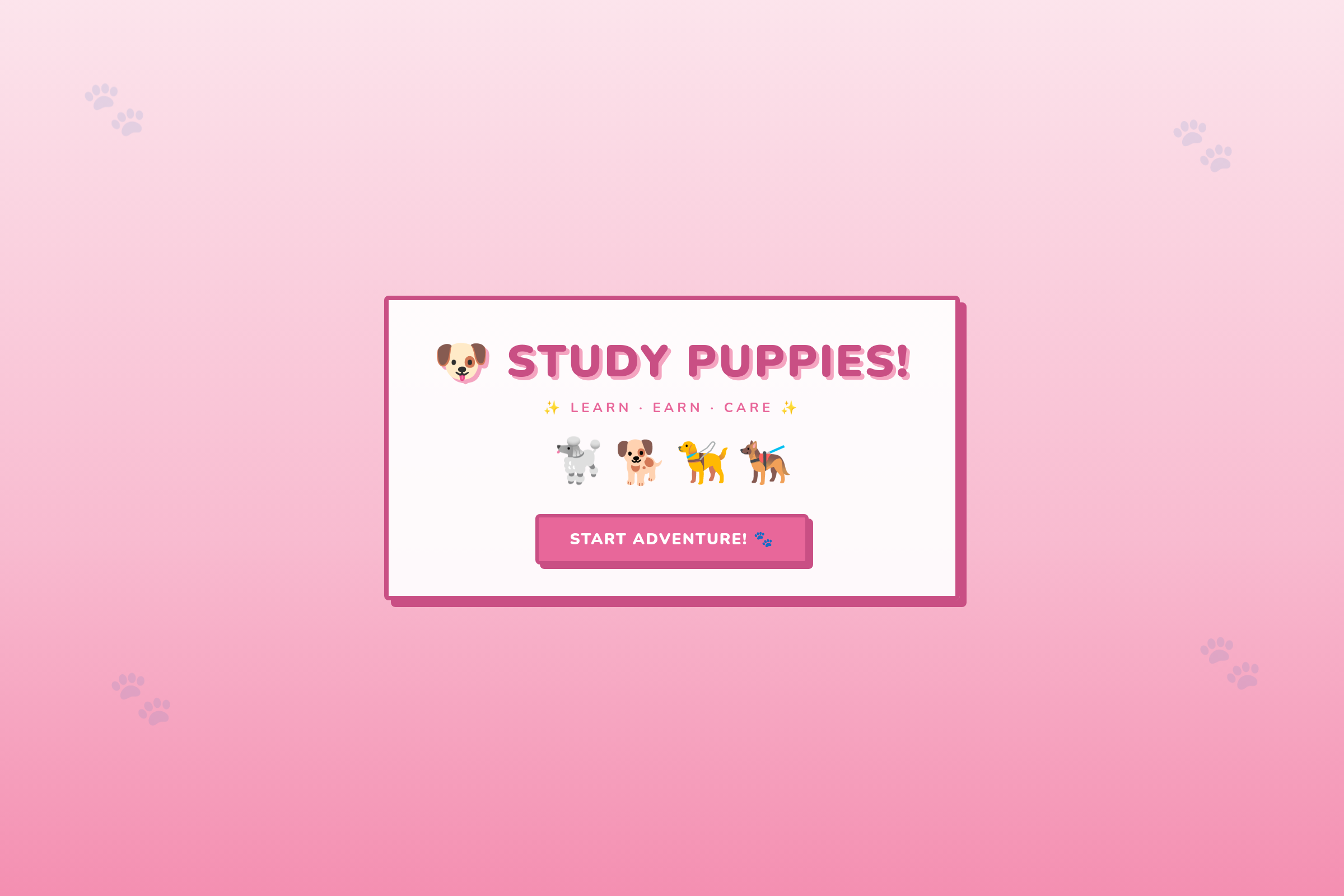 study puppies mini app