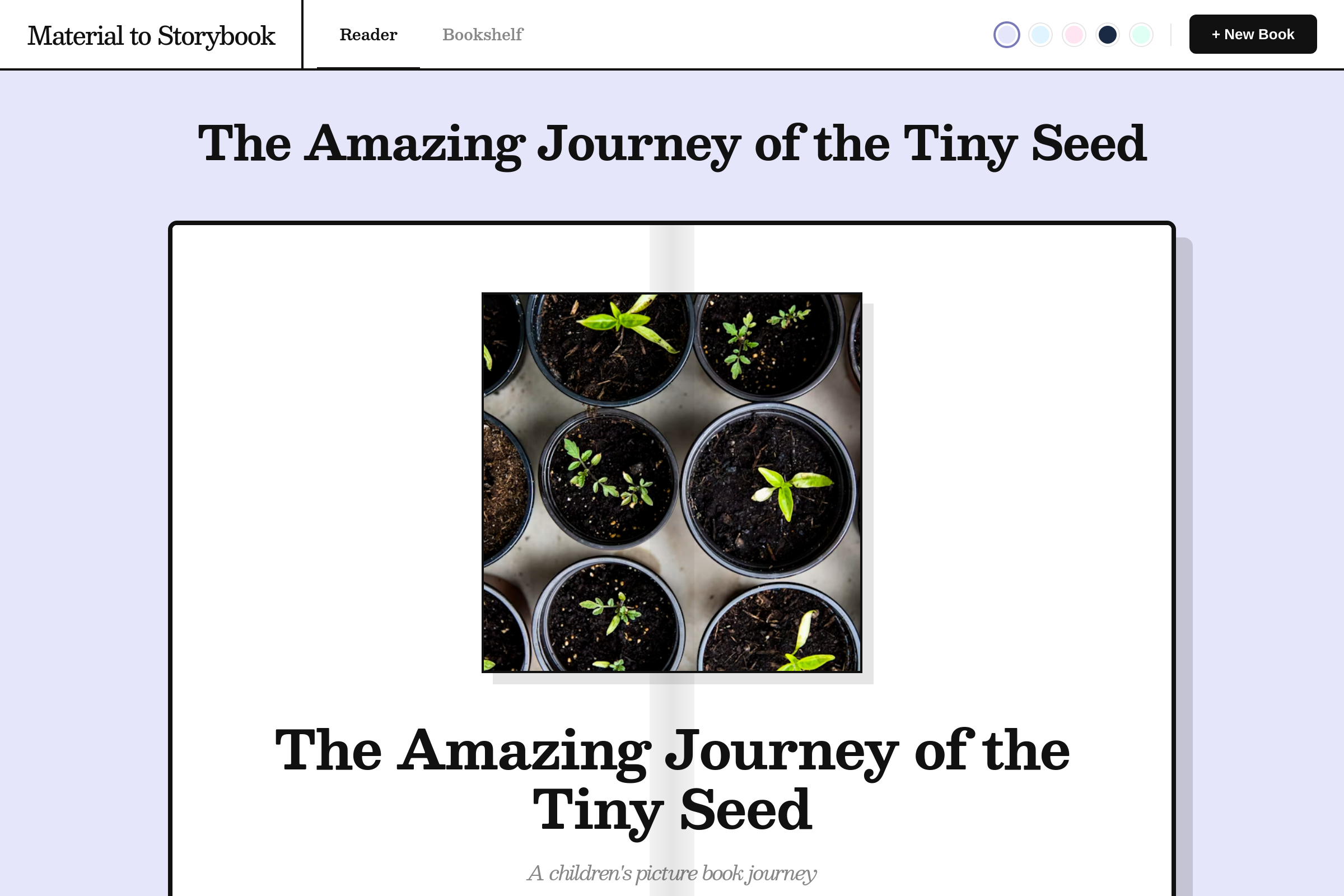 Material to Storybook mini app