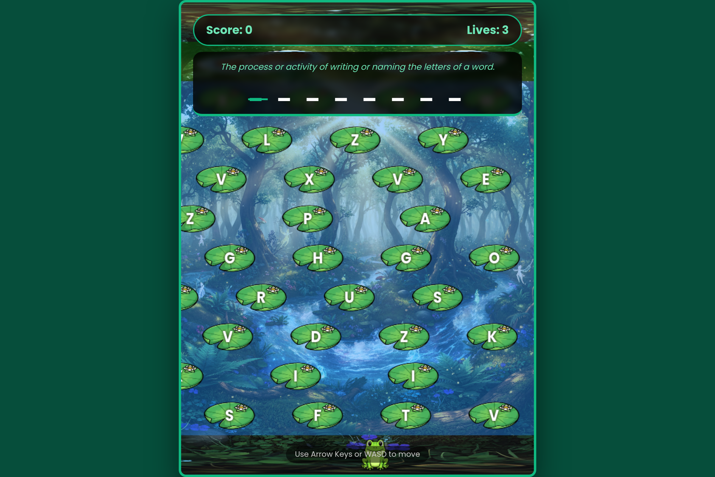 Spelling Hop mini app