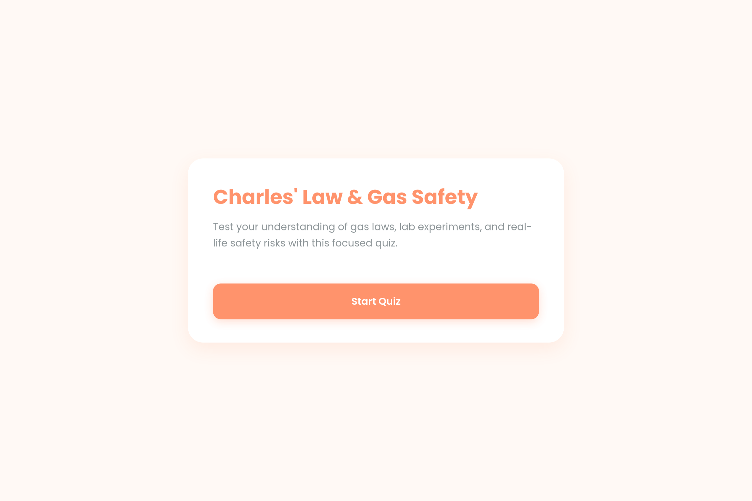 Gas Laws Quiz mini app