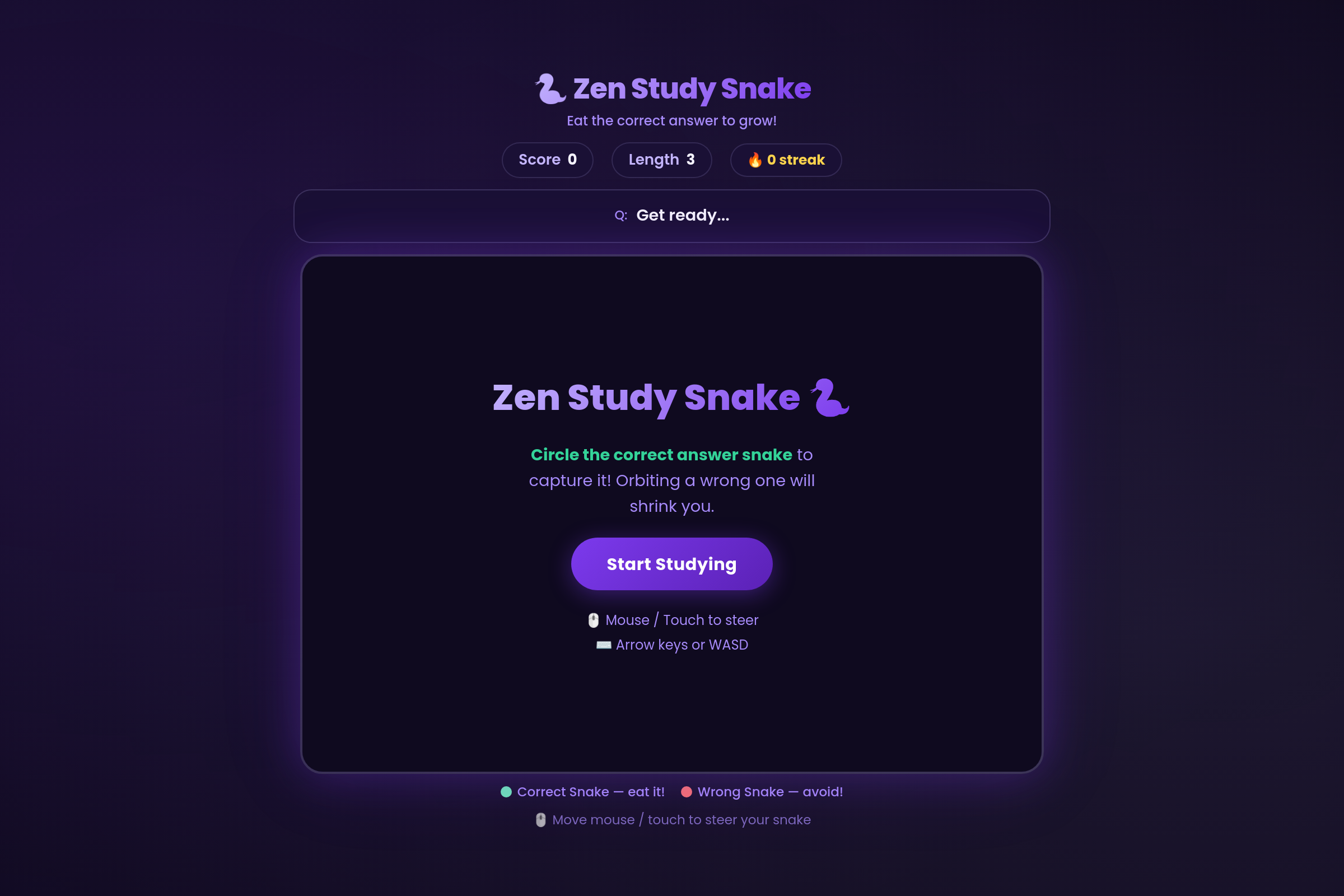 Zen Study Snake mini app