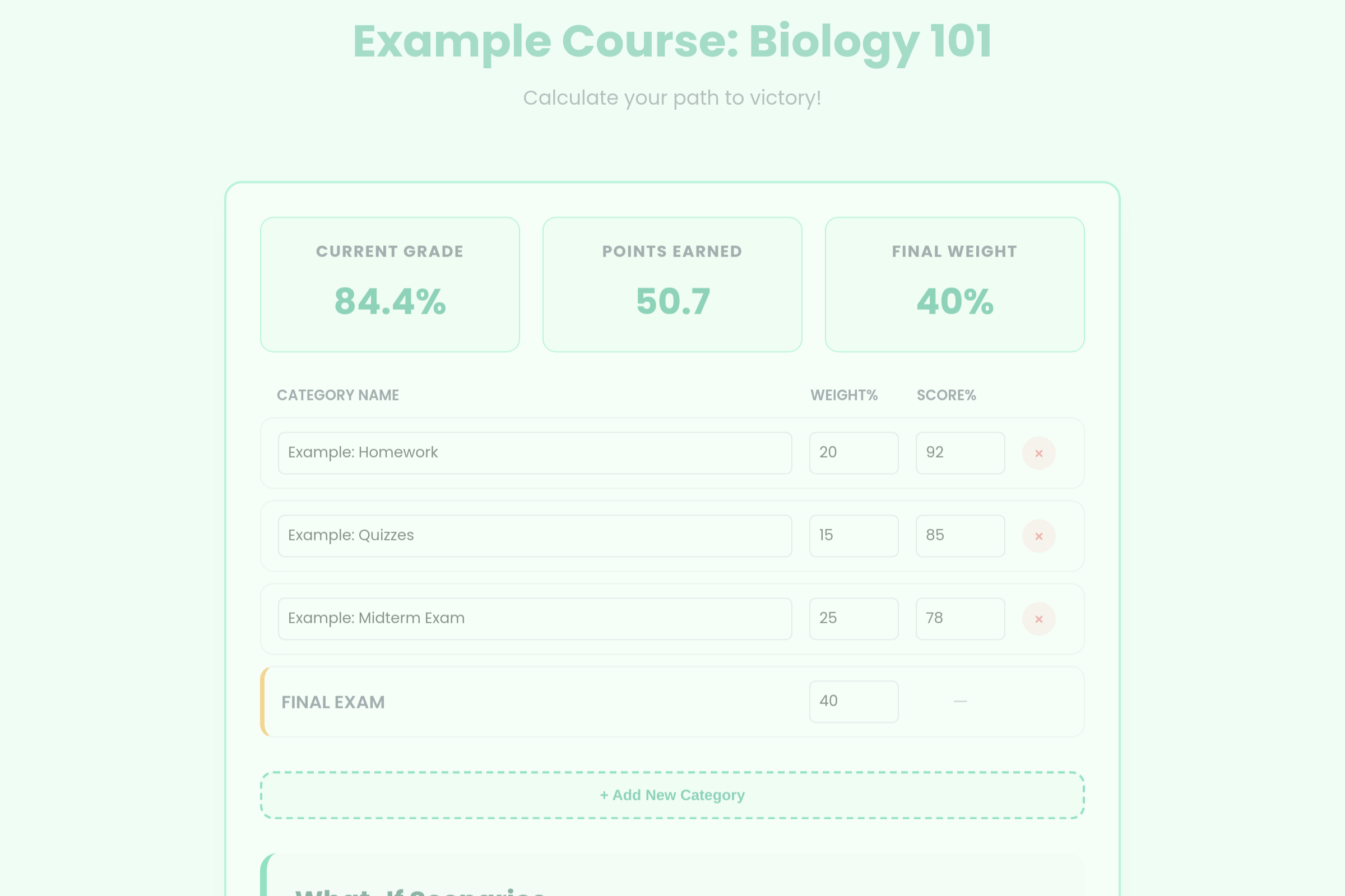 Final Grade Calculator mini app
