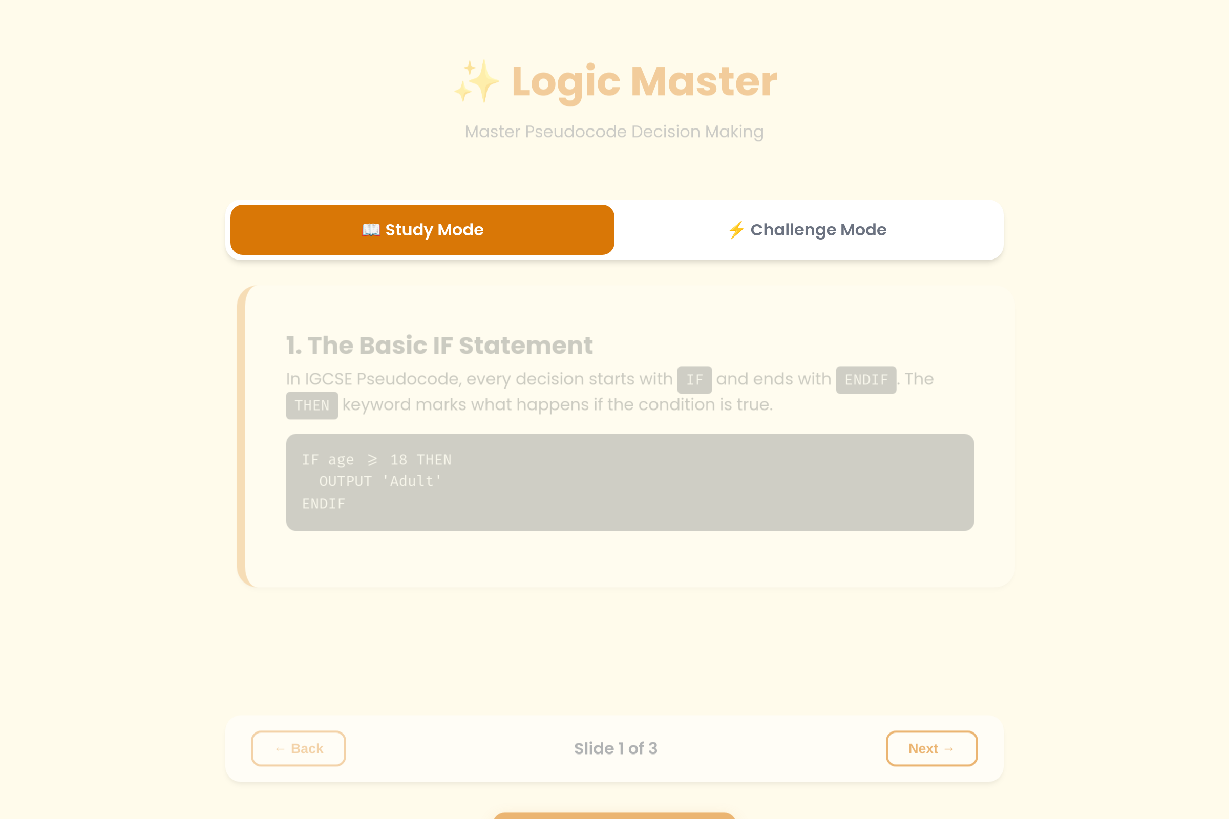 Code Logic Master mini app