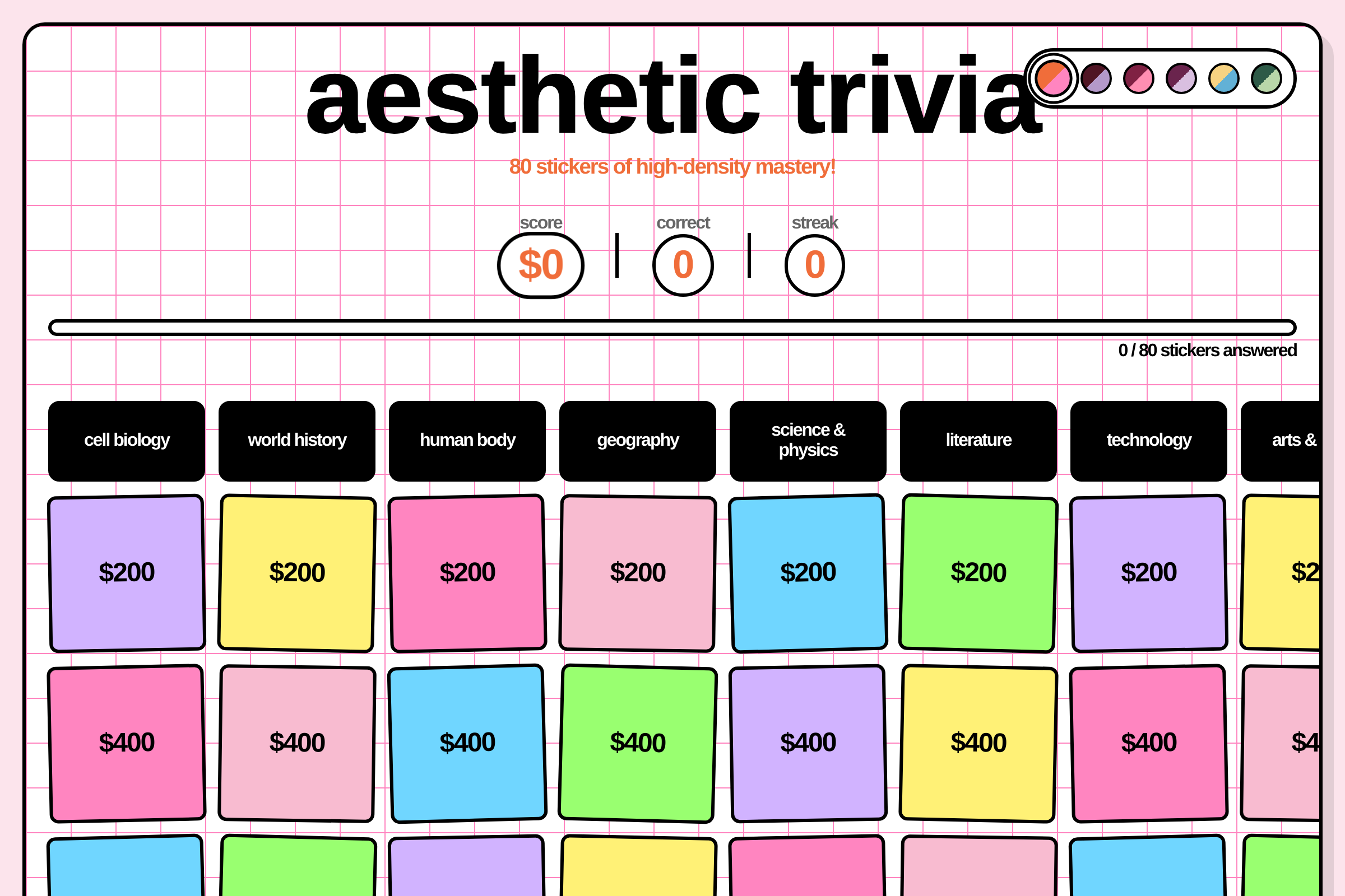 Aesthetic Trivia (copy) mini app