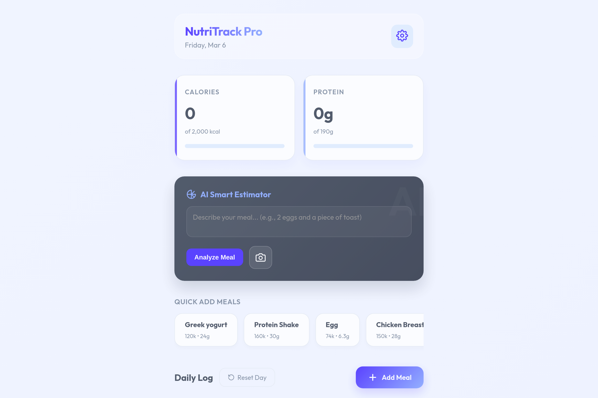 NutriTrack Pro mini app