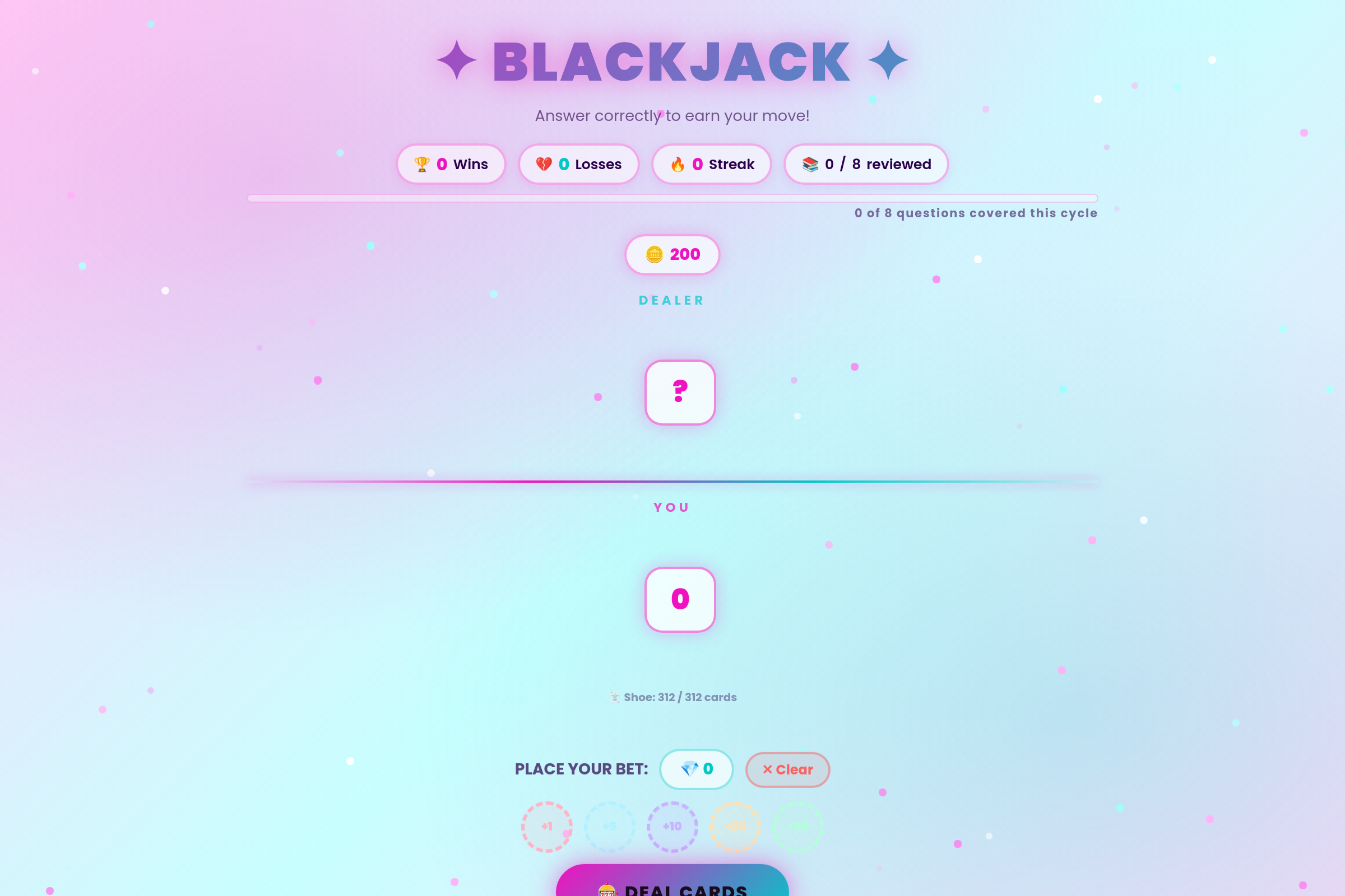 Blackjack mini app