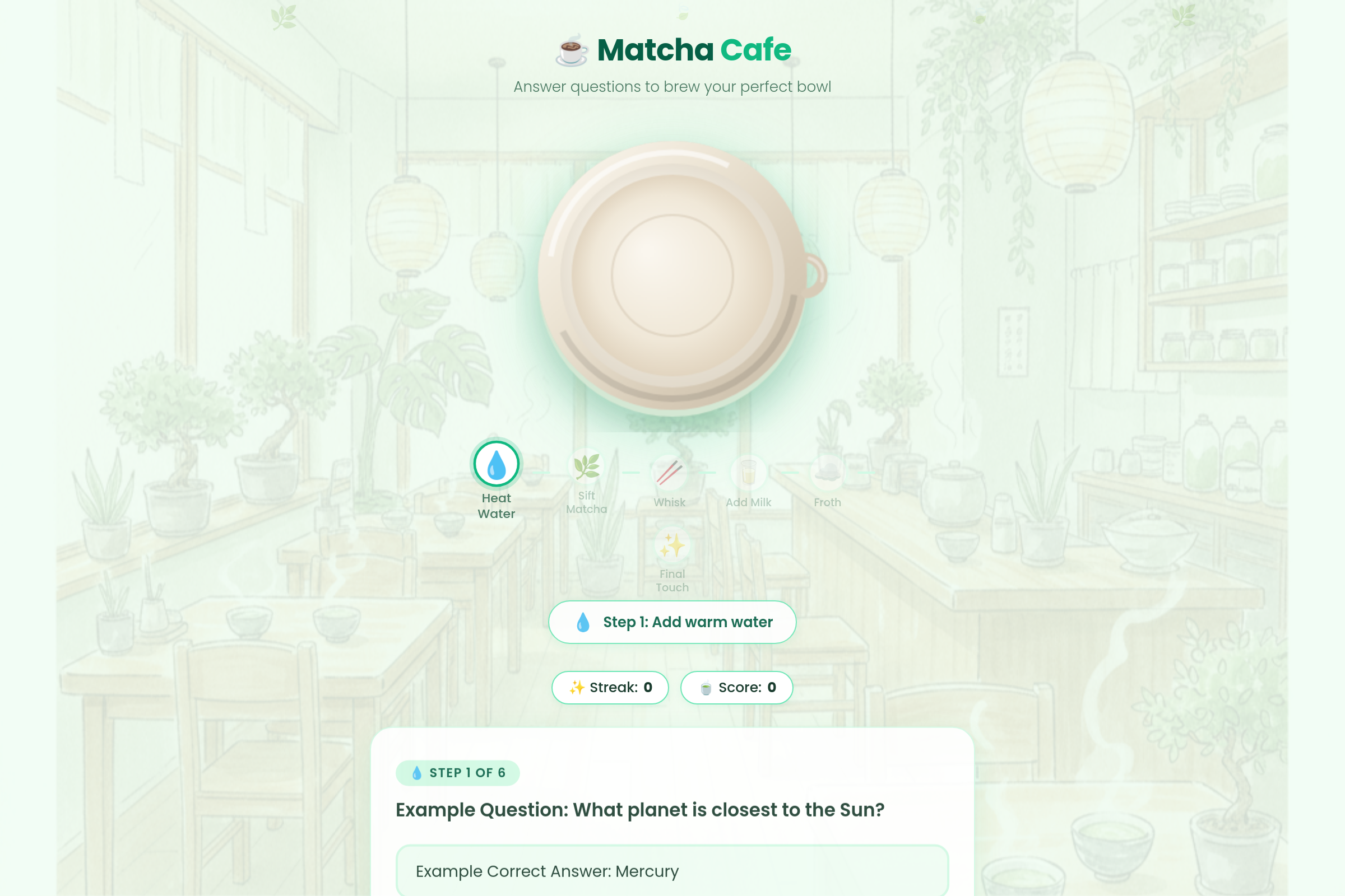 Matcha Study Cafe mini app