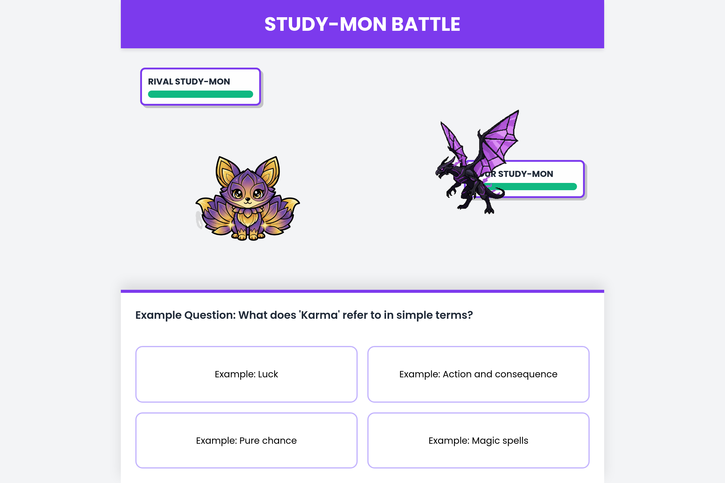 Study Mon Battles mini app