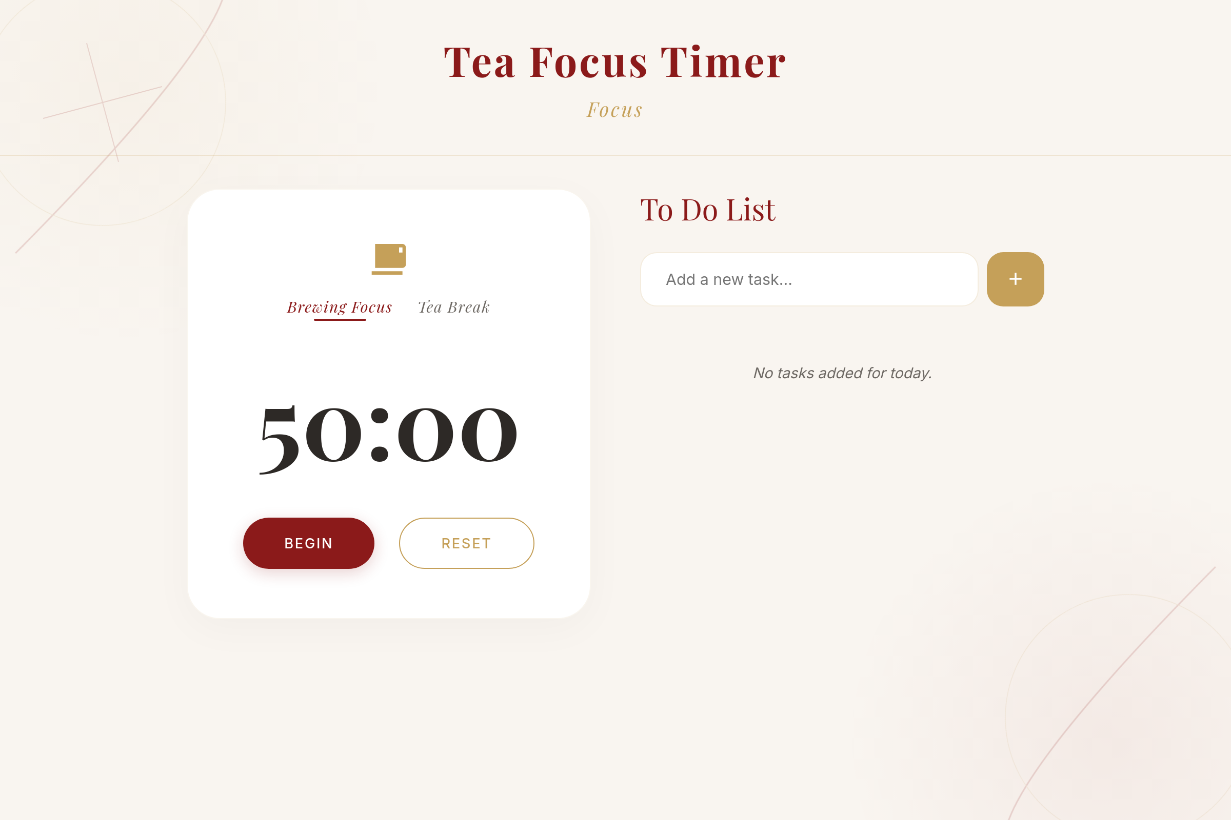 Tea Focus Timer mini app