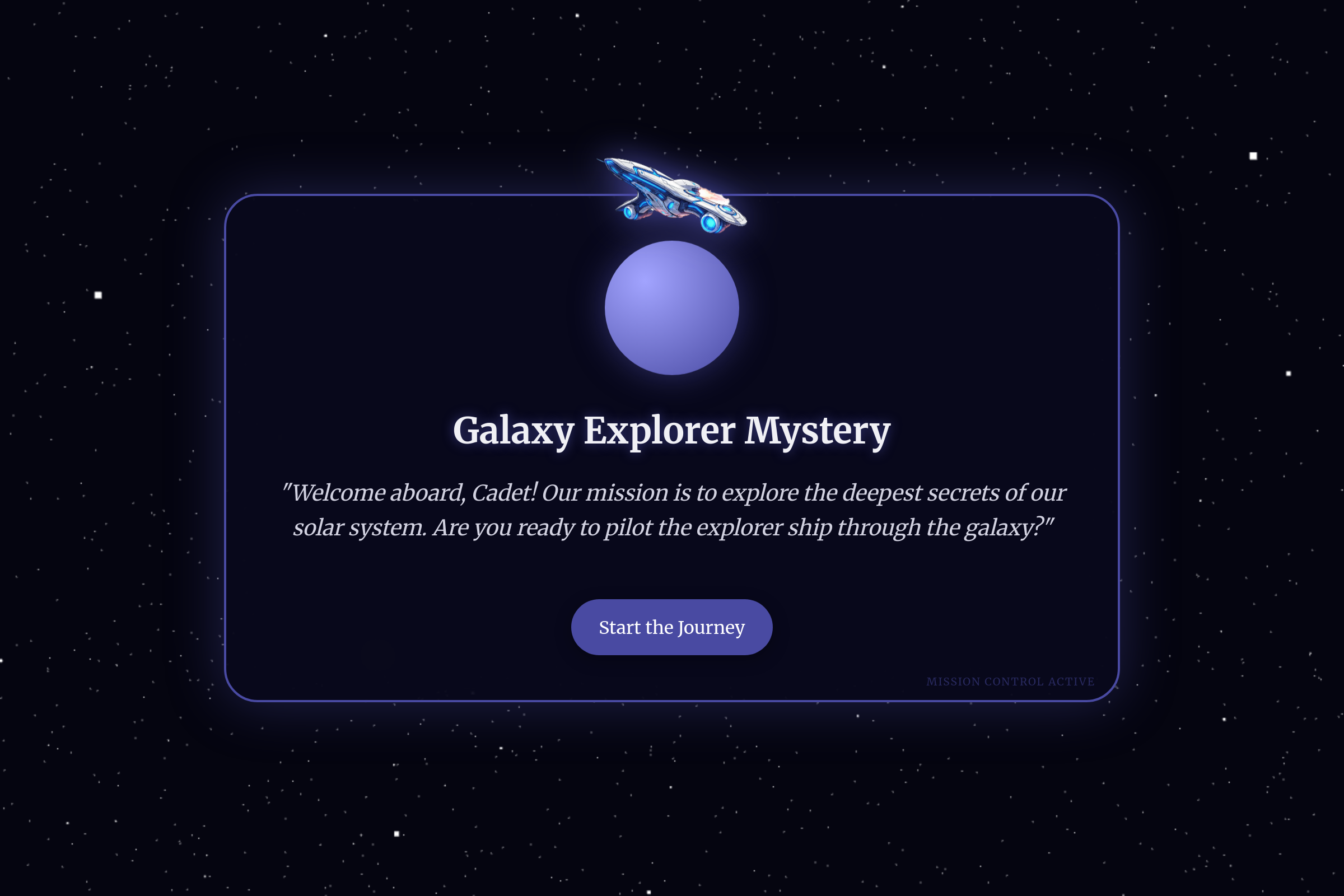 Galaxy Explorer Mysteries mini app