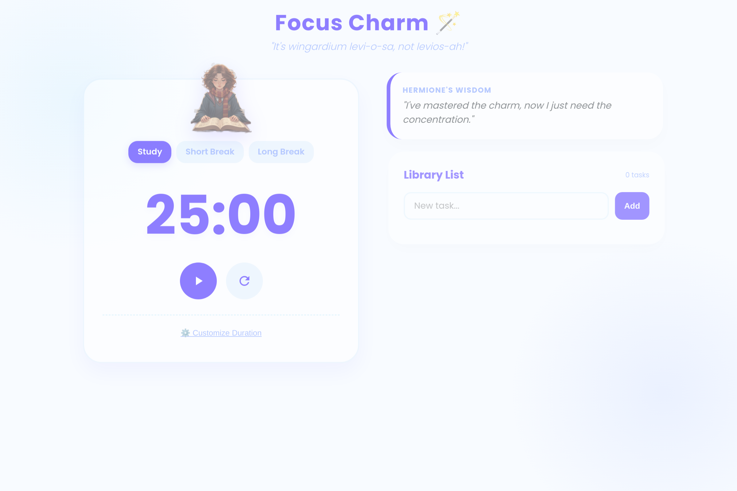 Focus Charm mini app