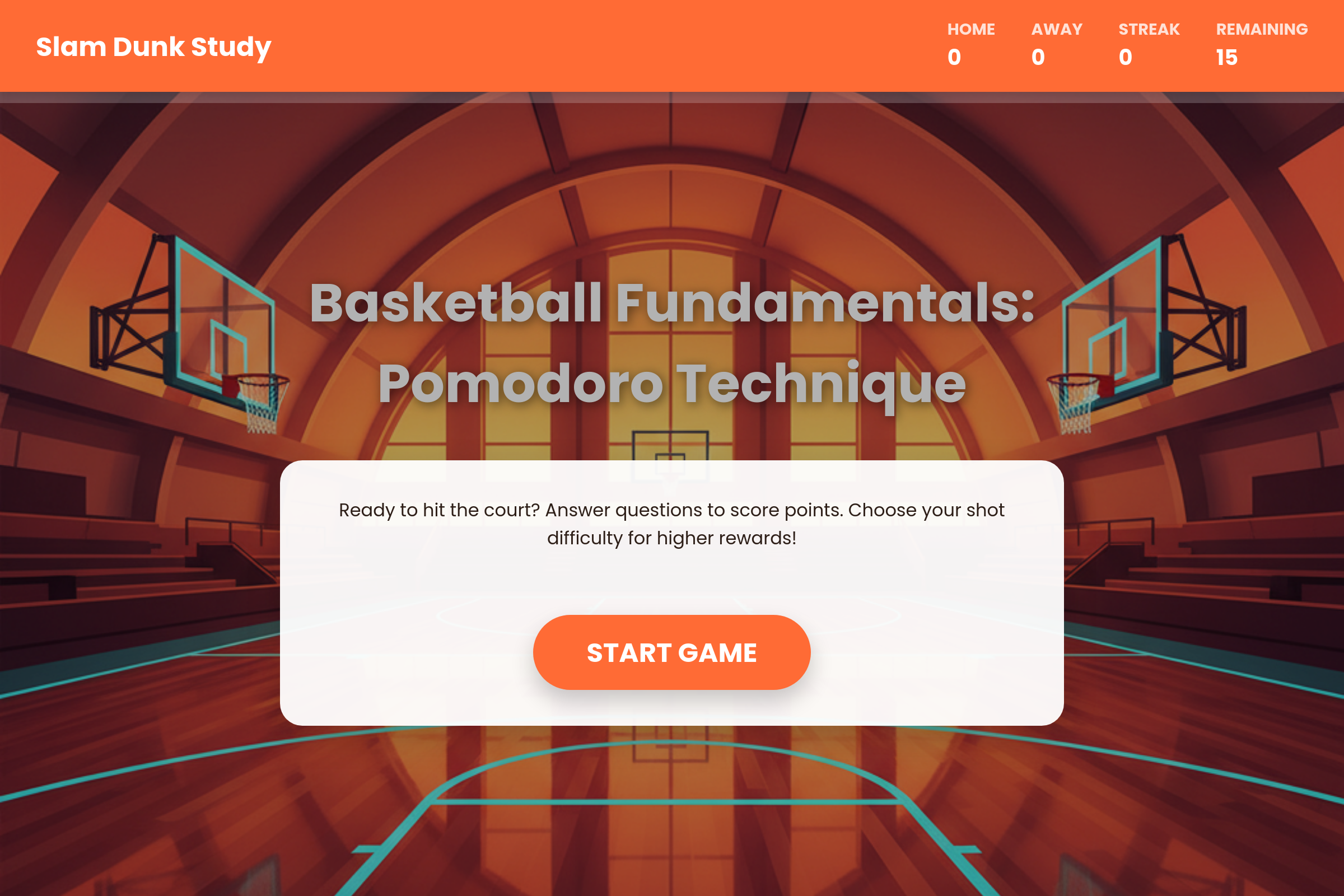 Pomodoro Hoops mini app