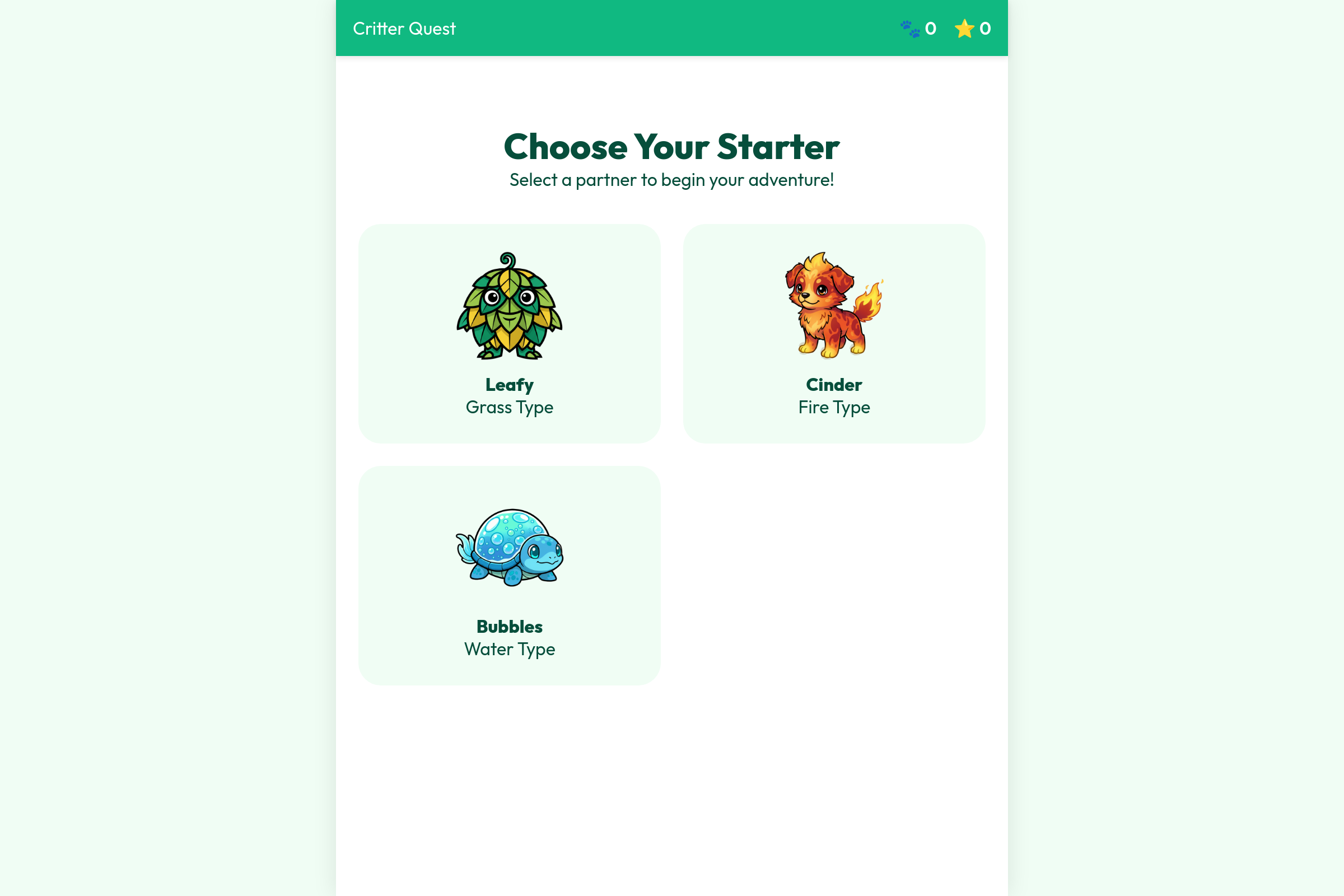 Creature Quest mini app