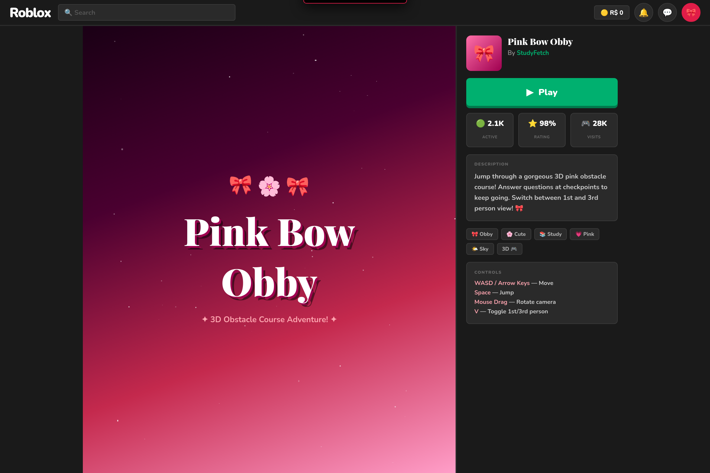 Roblox Obby mini app