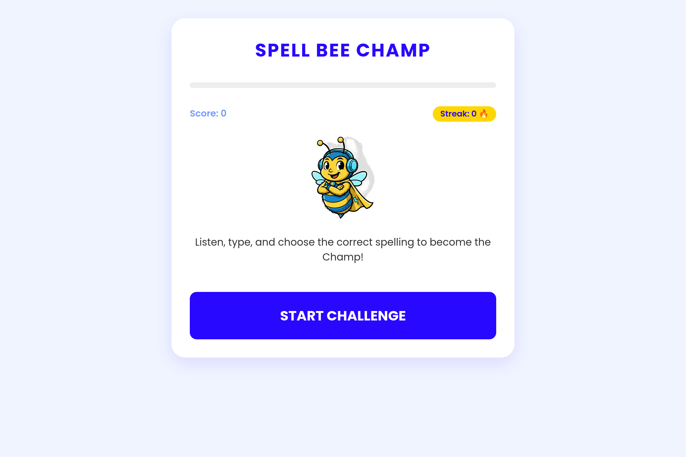 Spell Bee Champ mini app