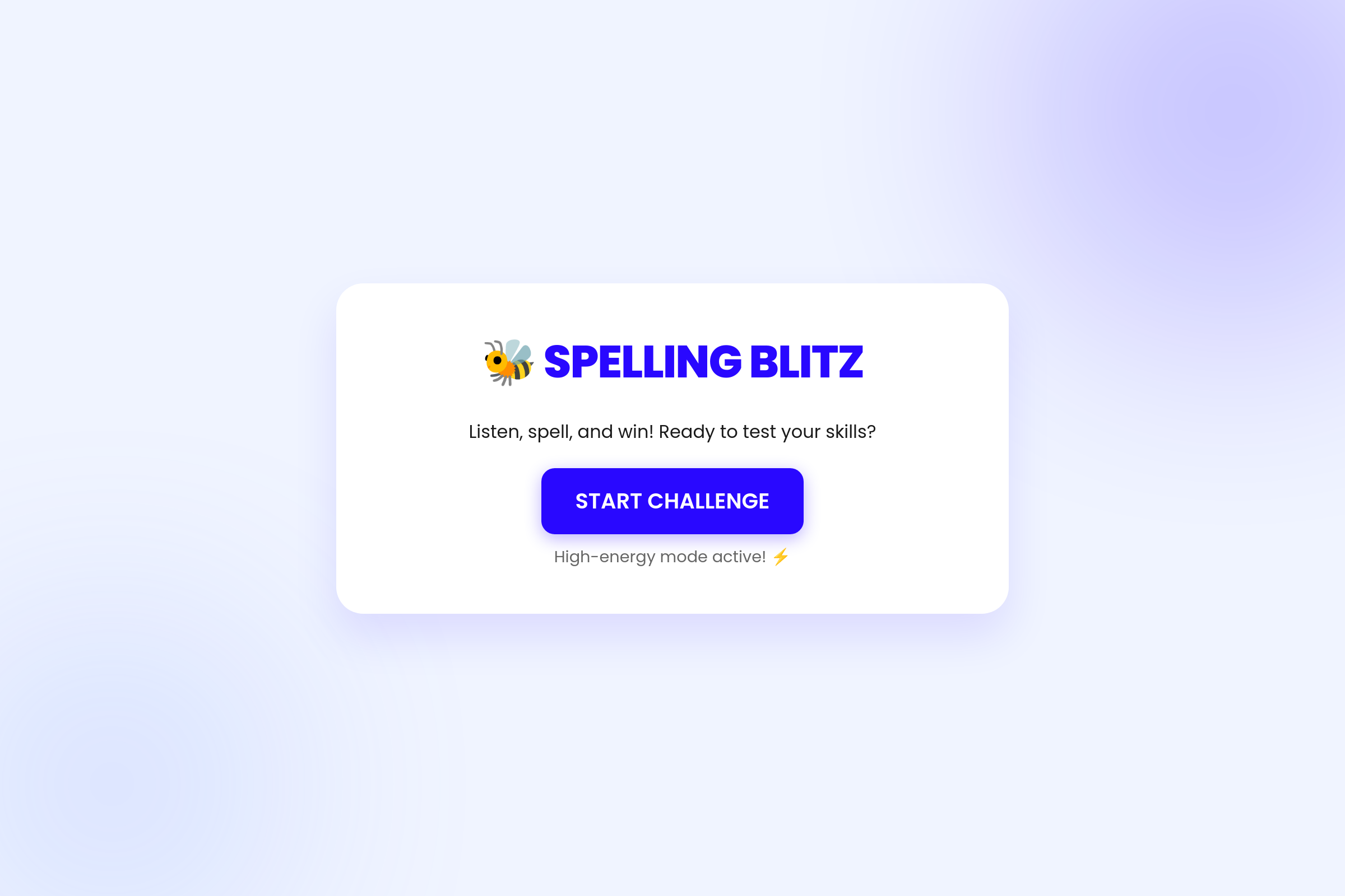 Spelling Bee Challenge mini app