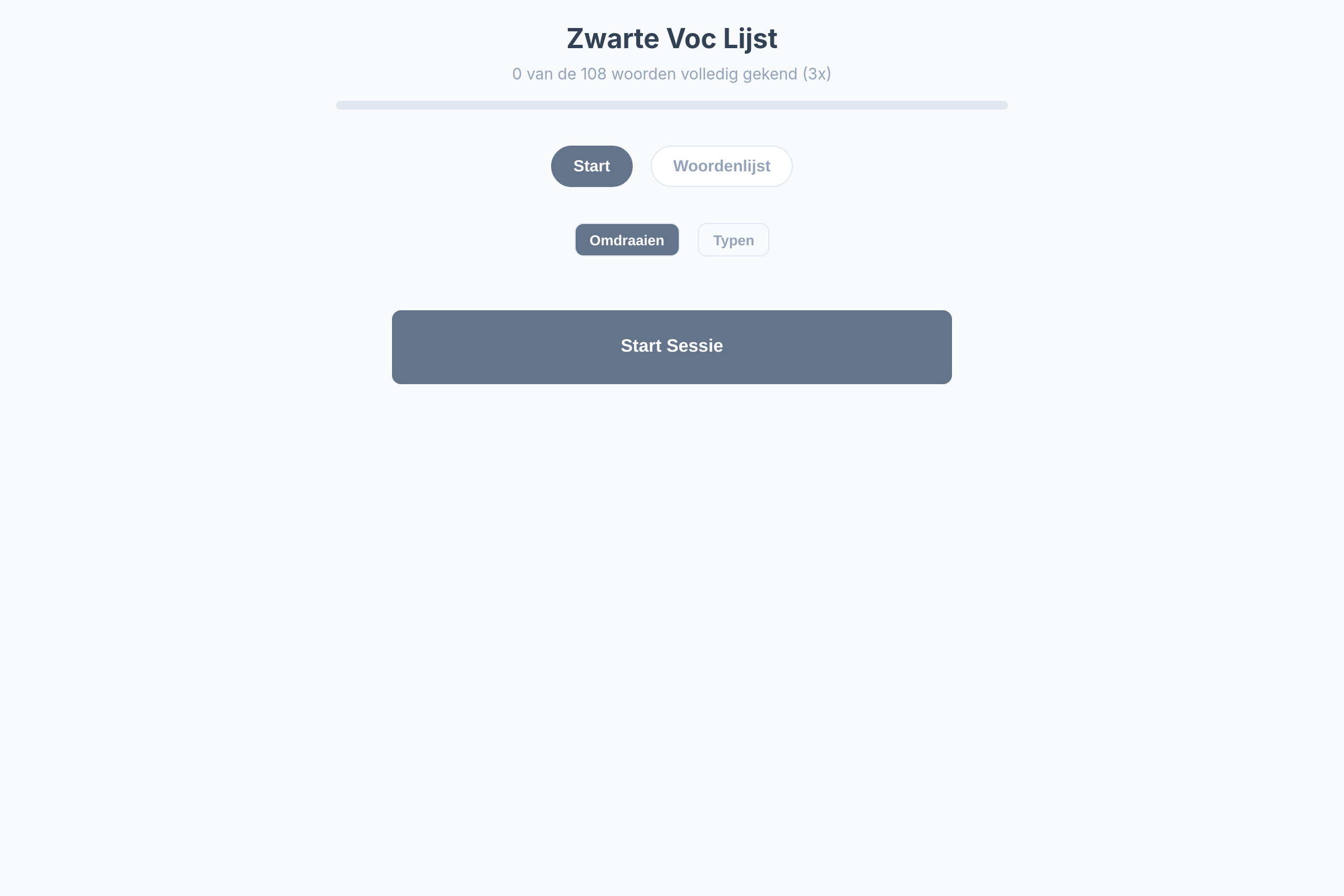 Zwarte Voc Lijst mini app