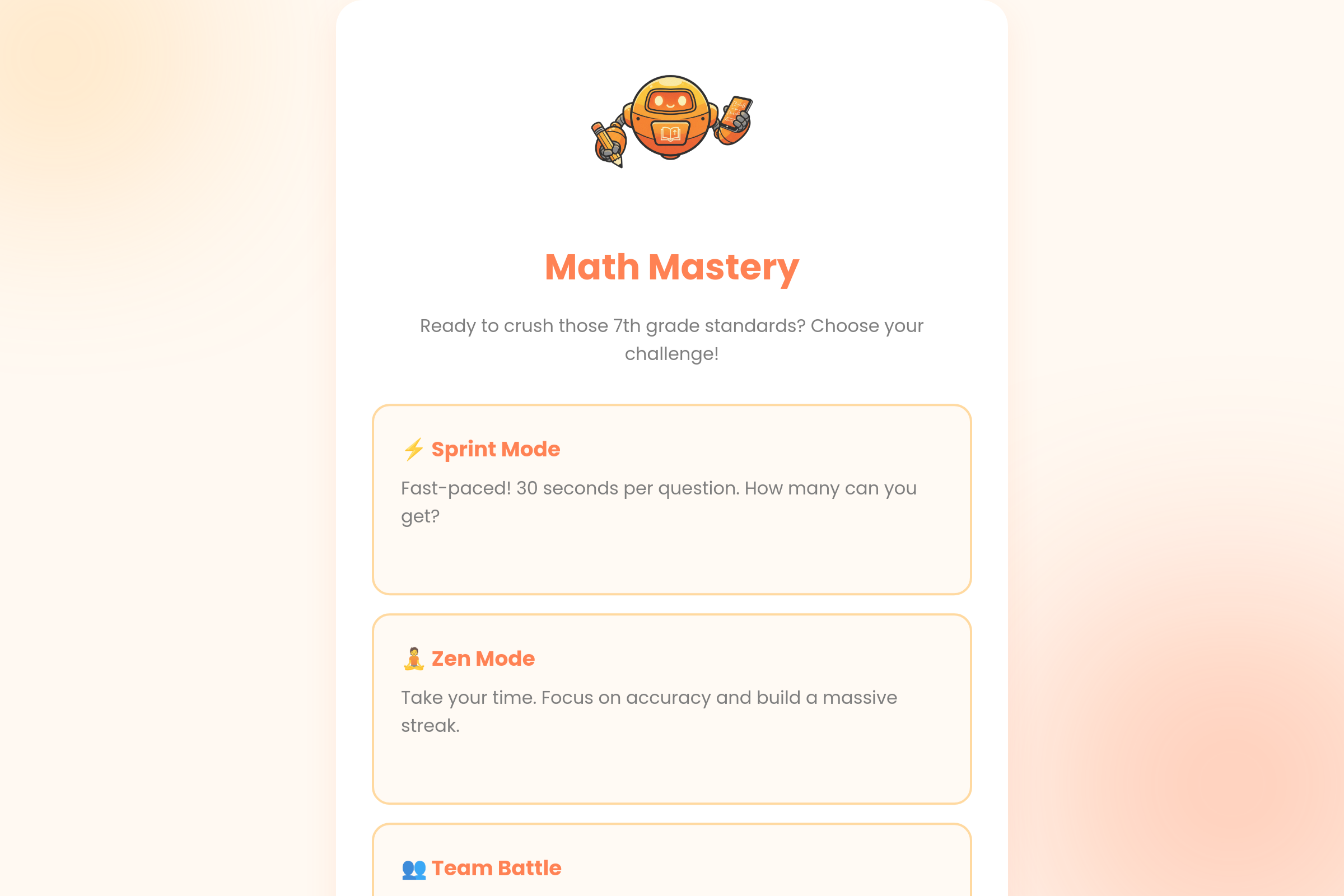 Math Mastery Quest mini app