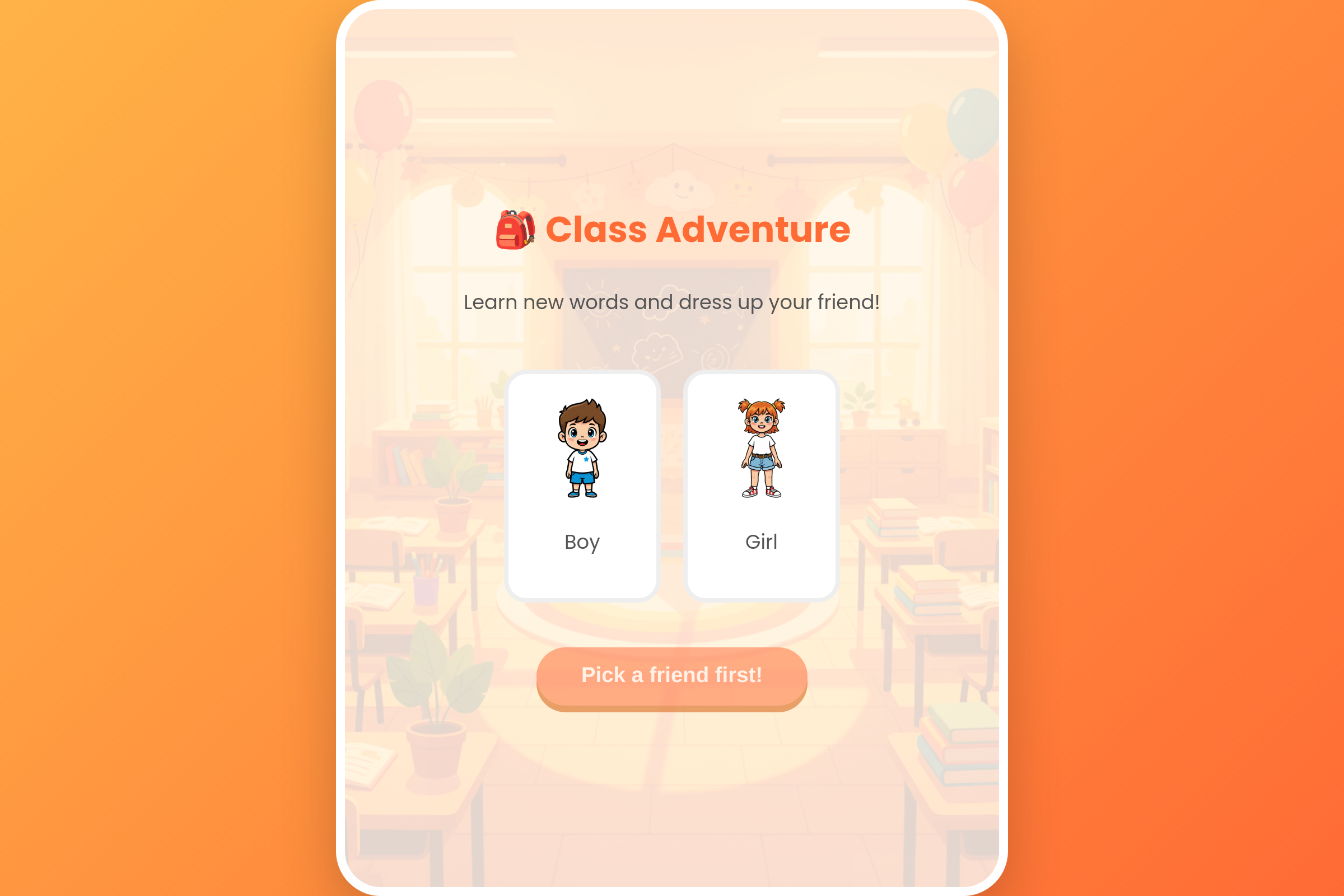 Word Dress Up mini app