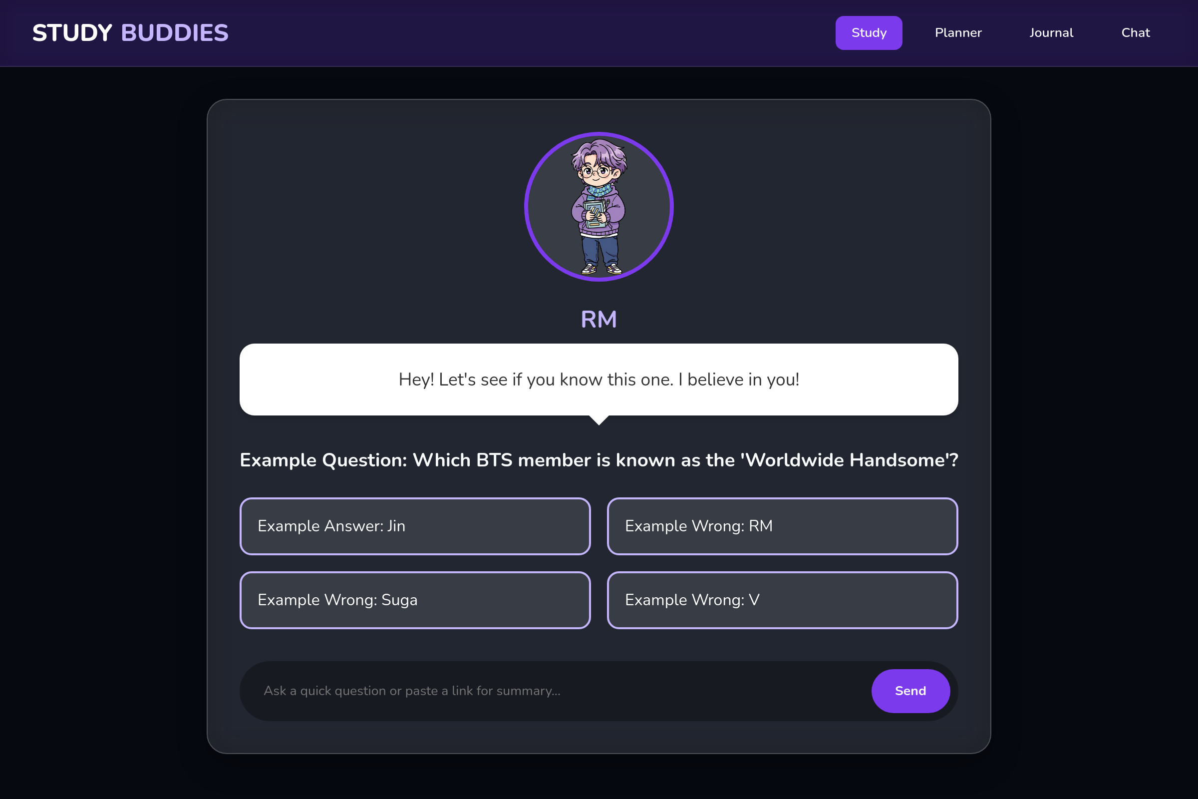 Study Buddies BTS mini app