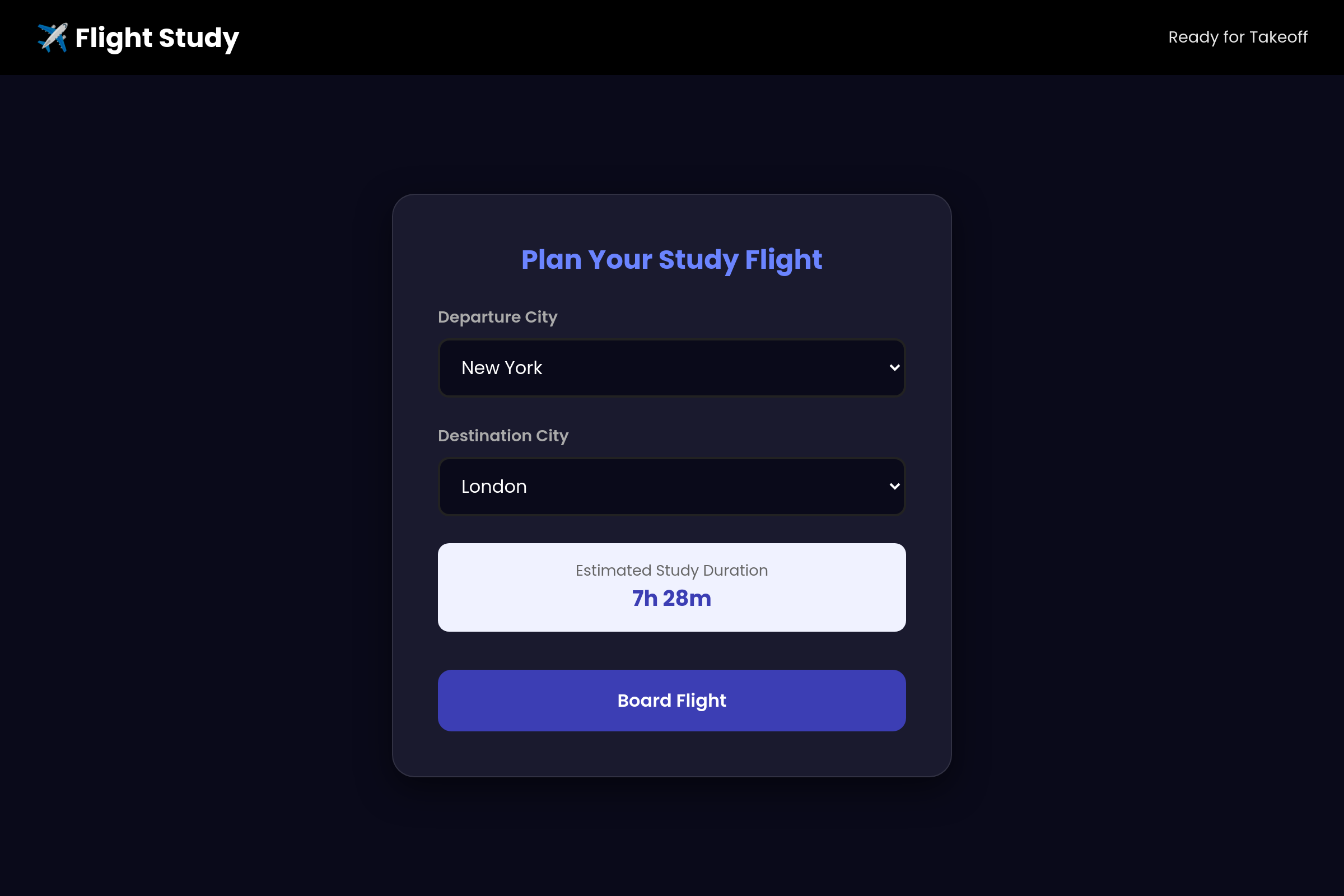 Flight Study mini app