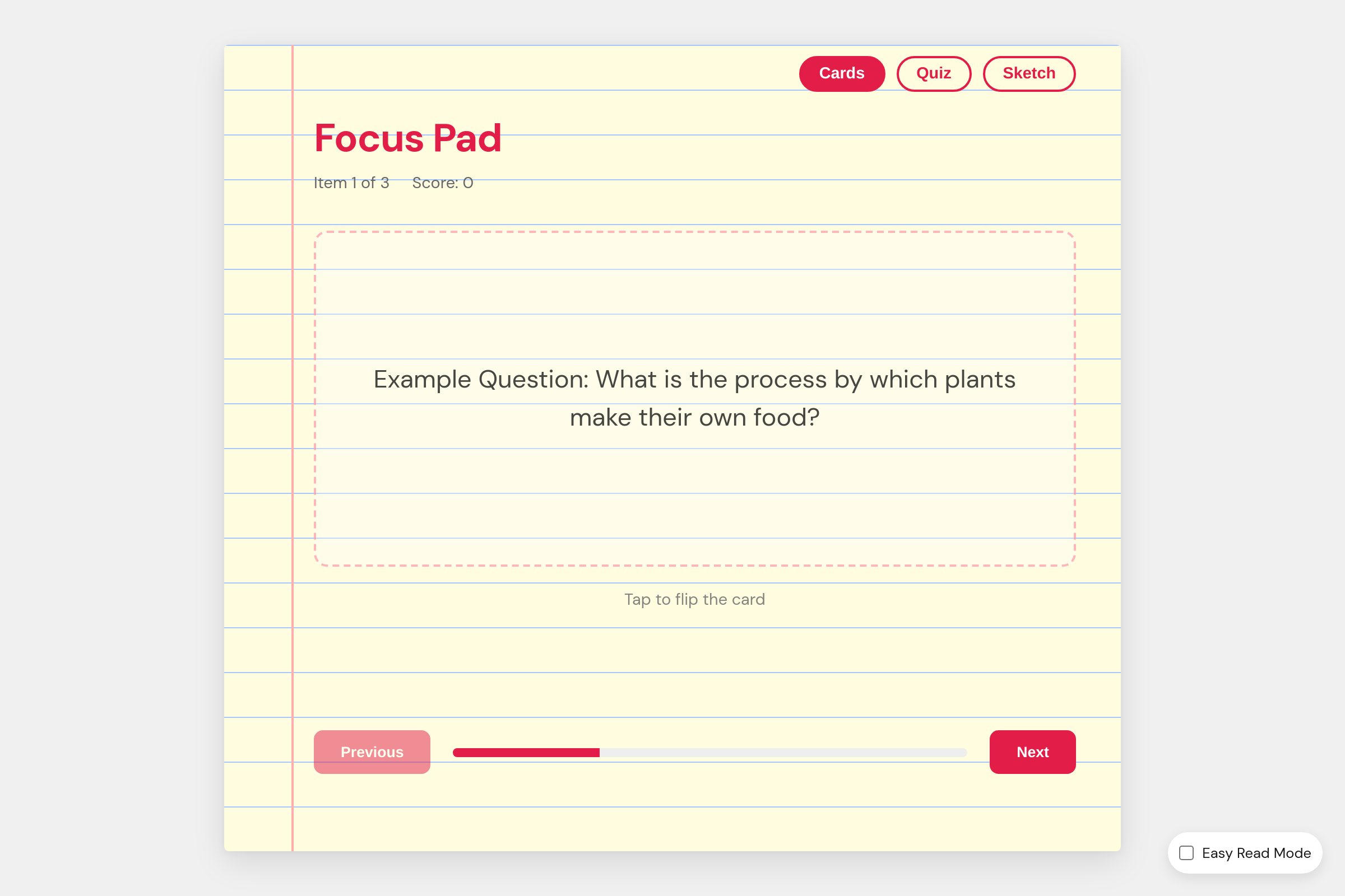 Dyslexia, friendly mini app