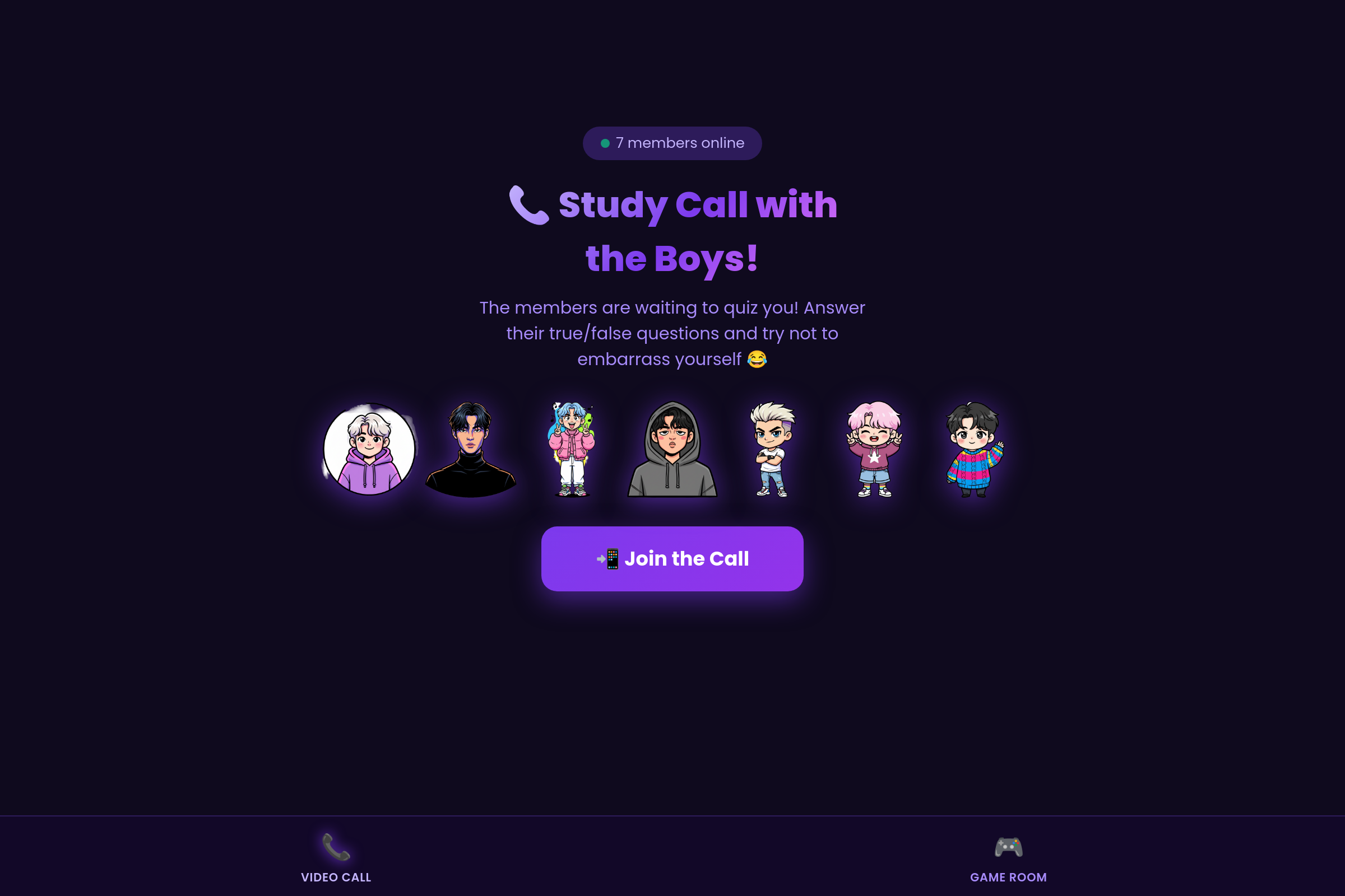 BTS video chat mini app