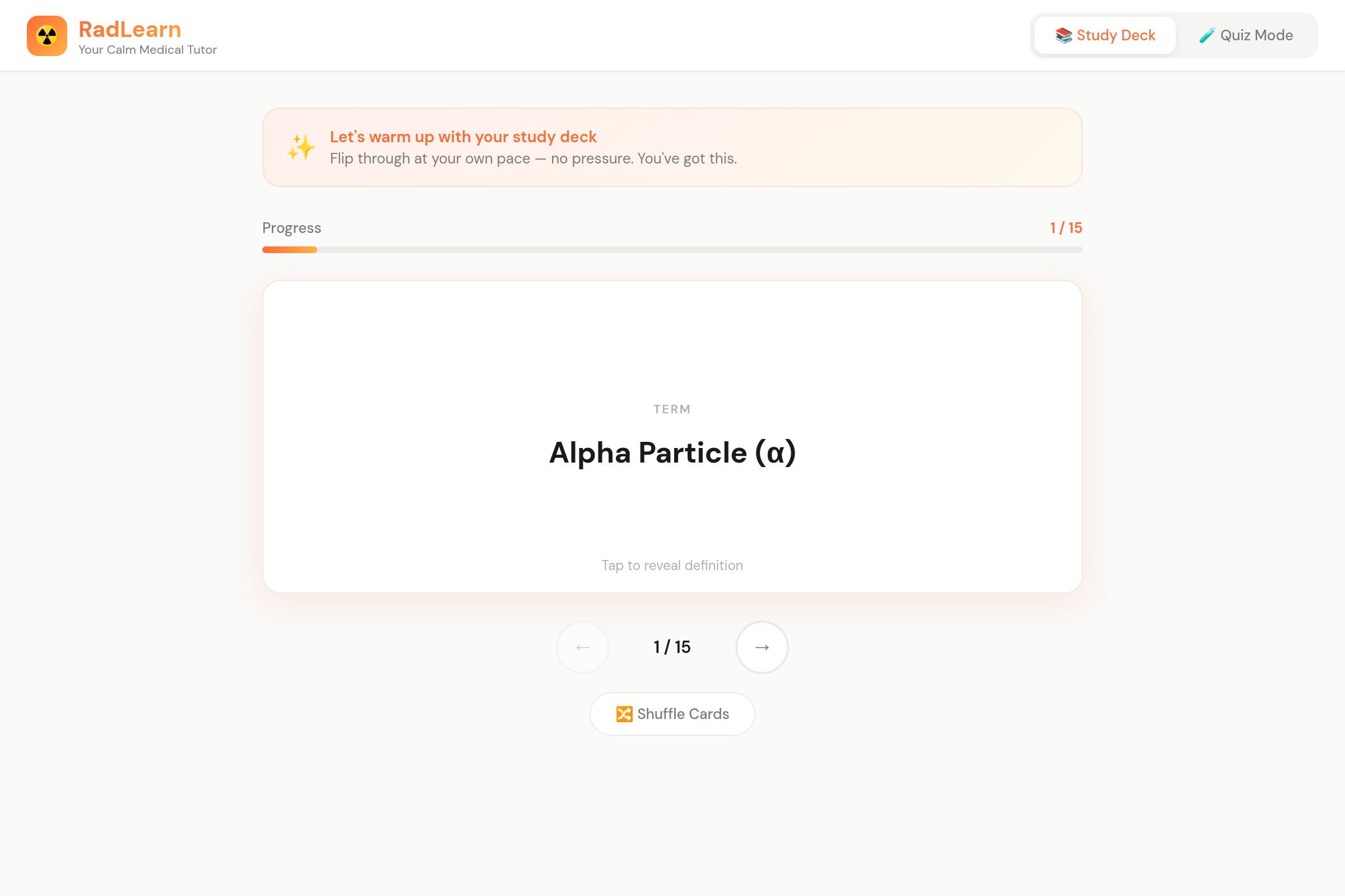 RadLearn mini app