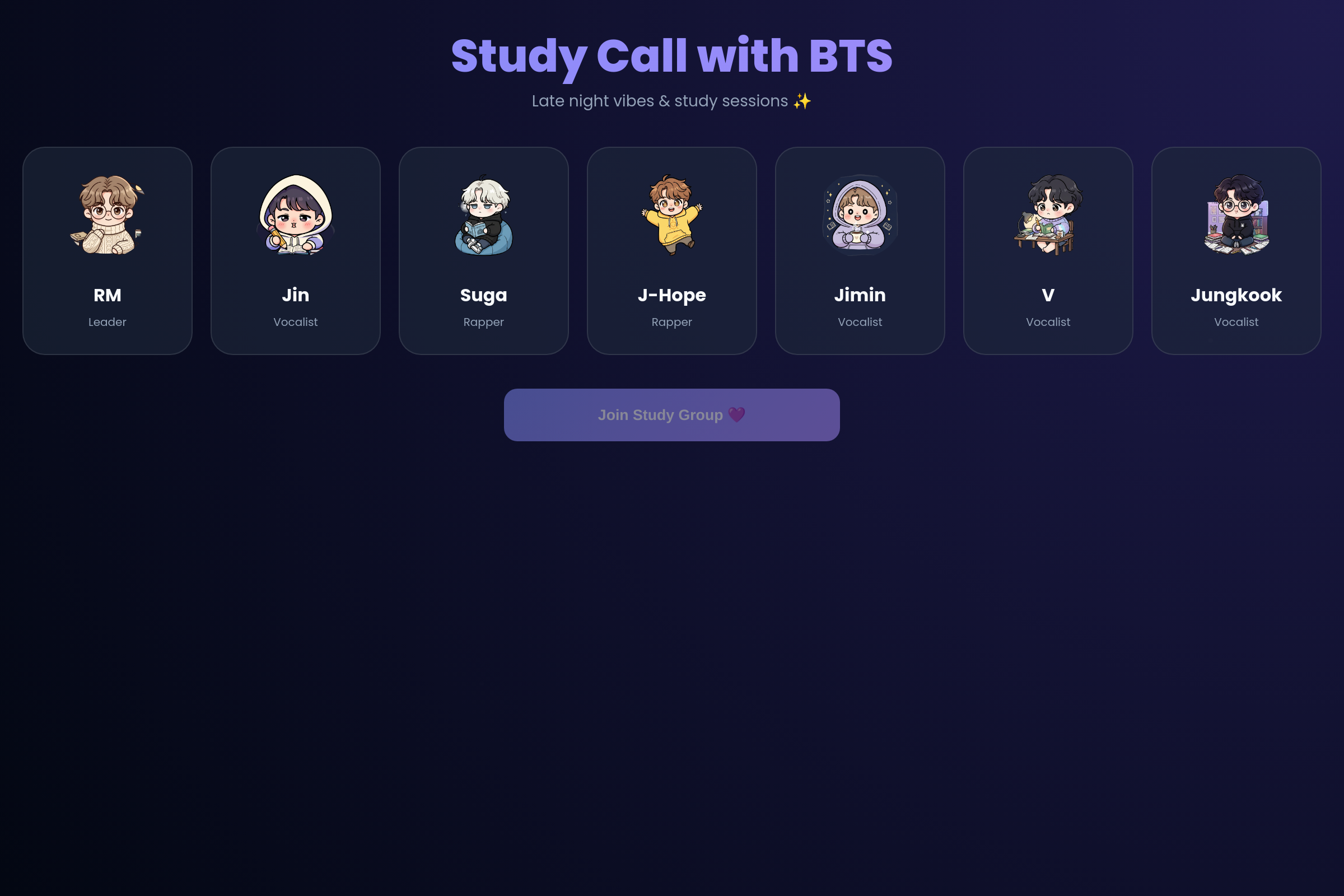 Study Call with BTS!! (copy and updated) mini app