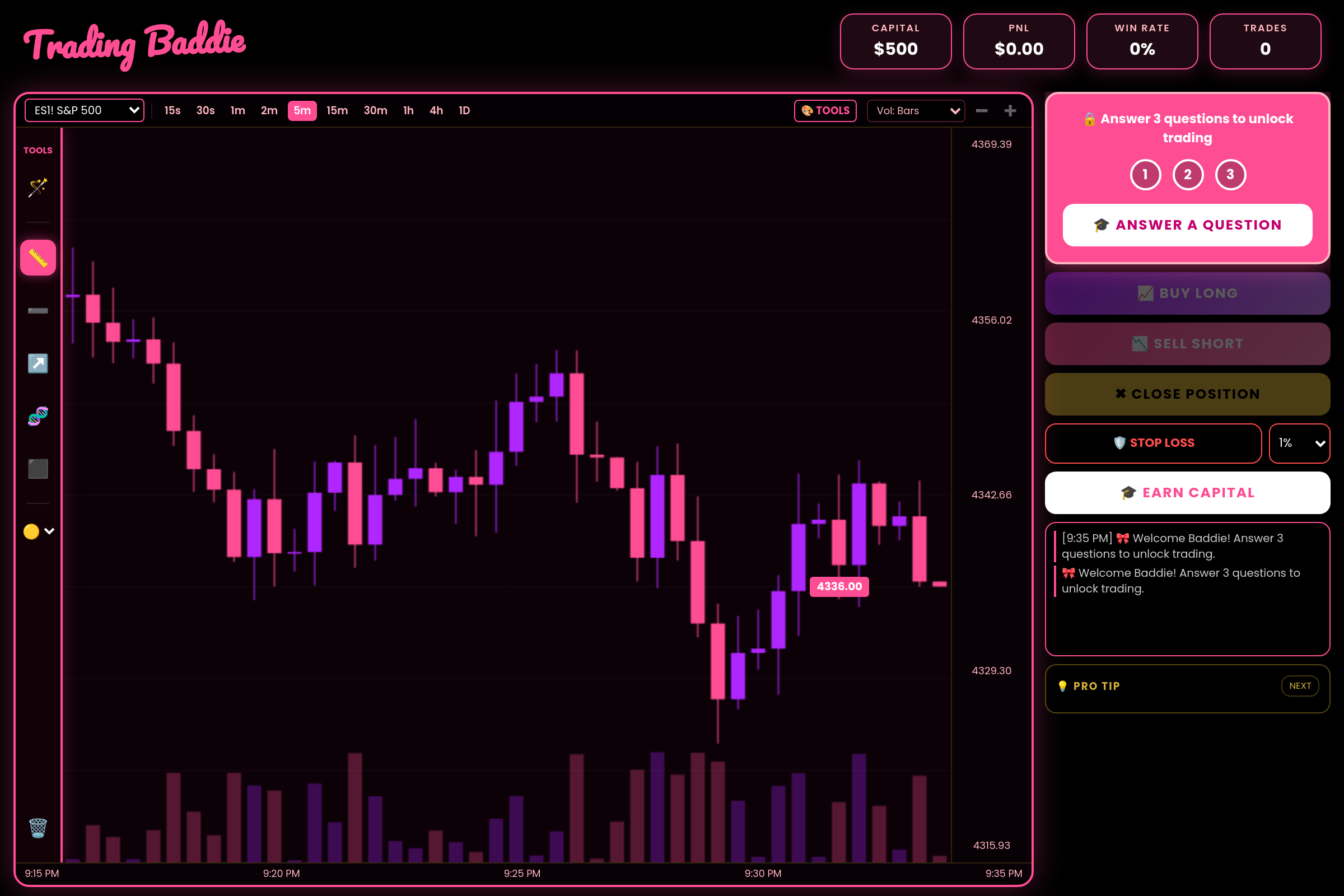 Futures Trader Practice mini app