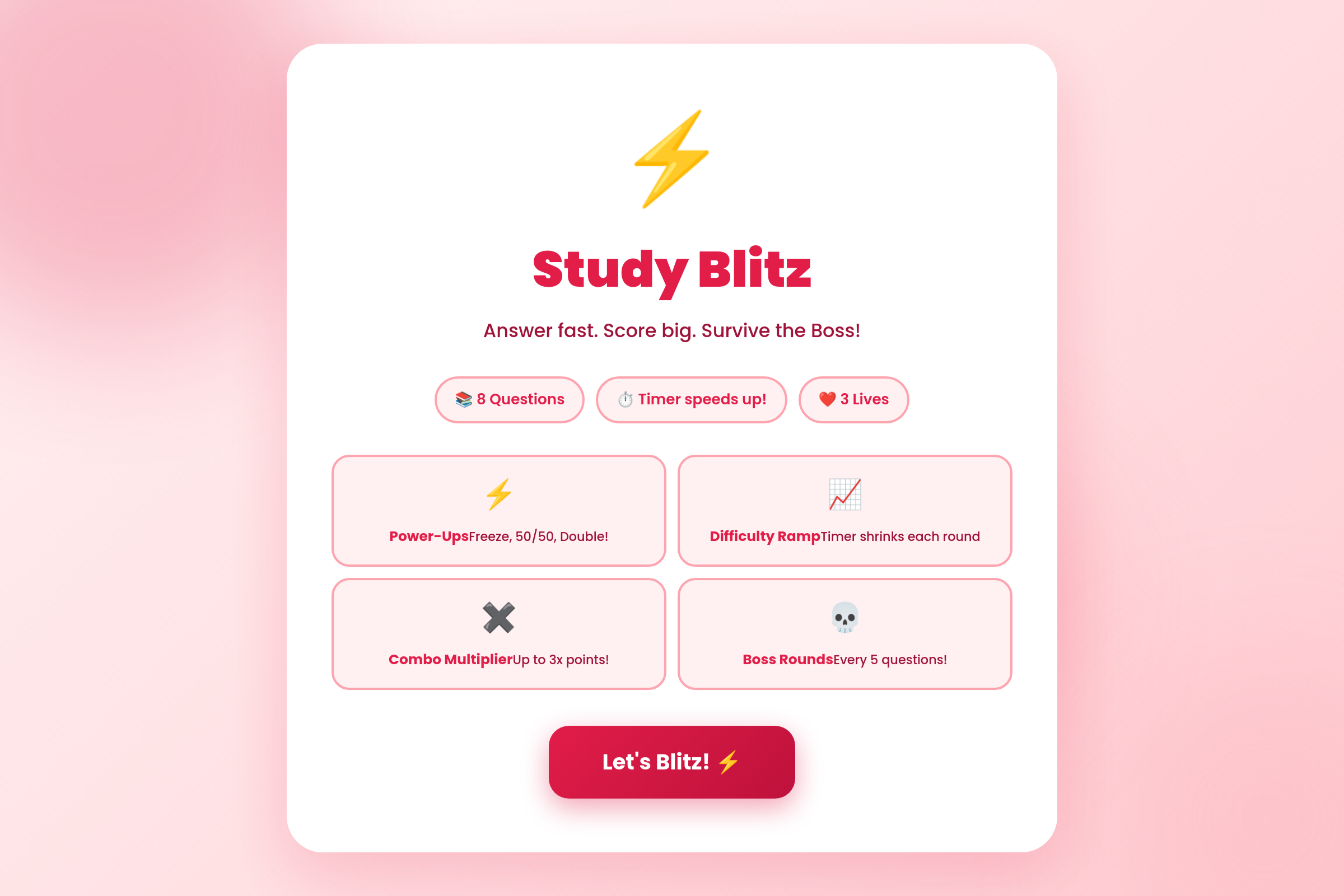 Study Sprint mini app