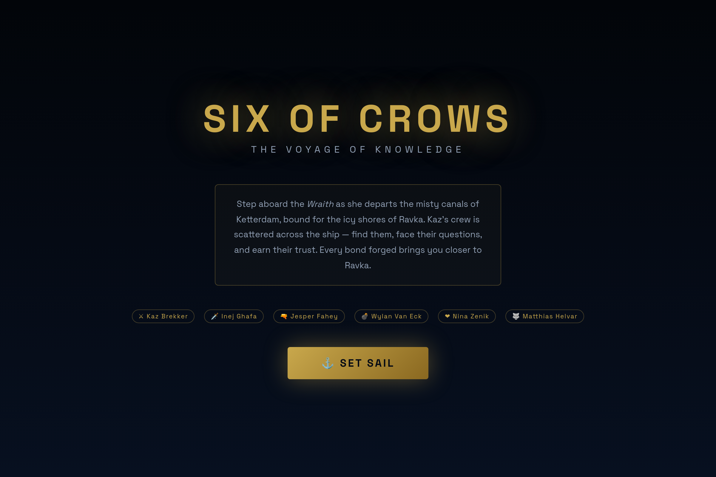 Six Crows Heist mini app