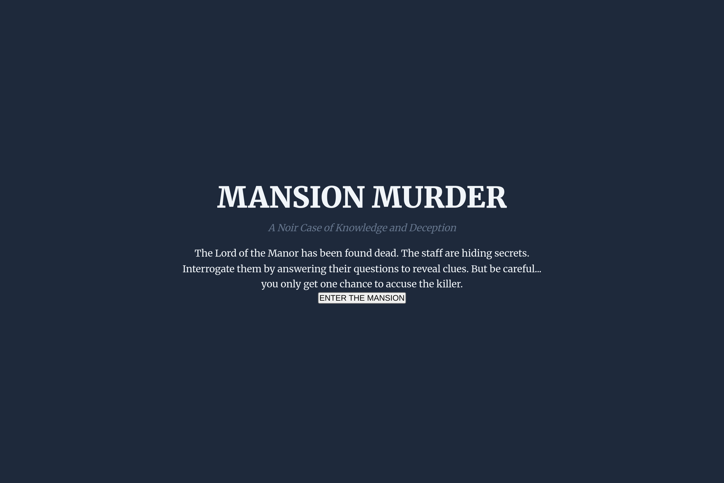 The Mansion Murder mini app