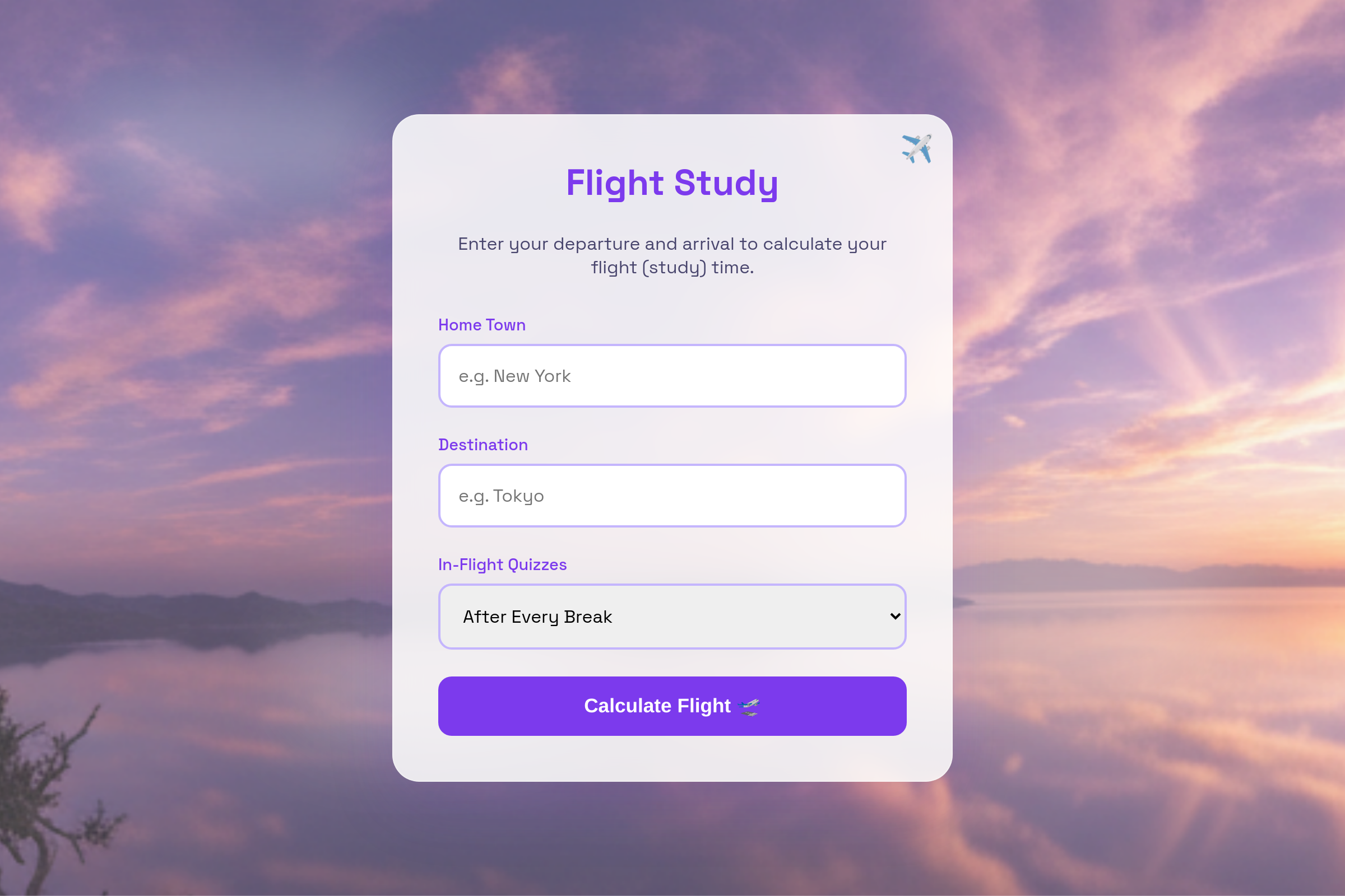 Flight Study mini app