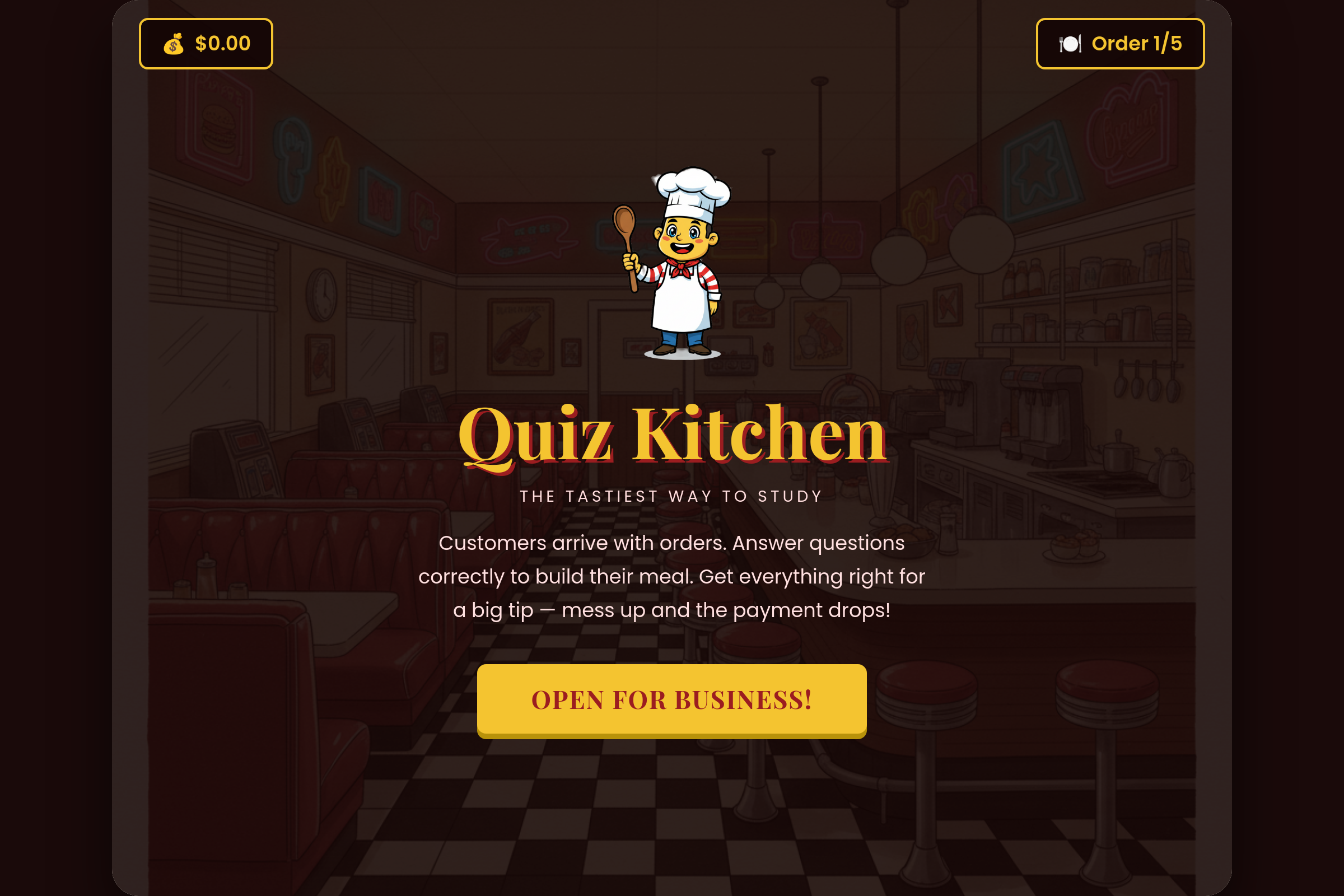 Quiz Kitchen mini app
