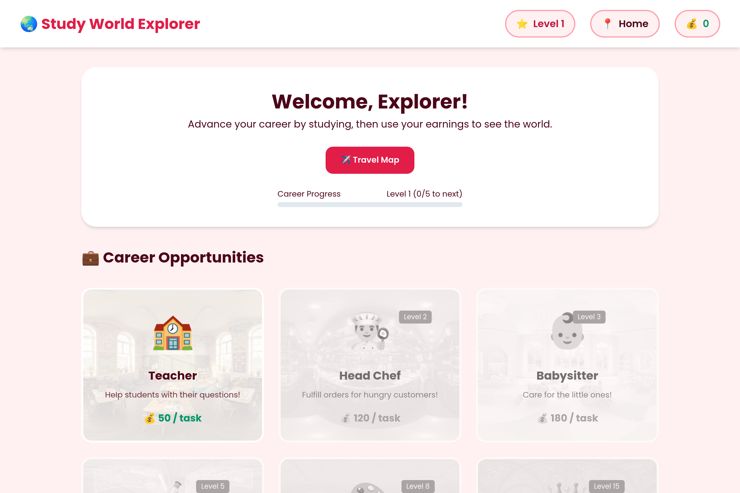 Study travel mini app