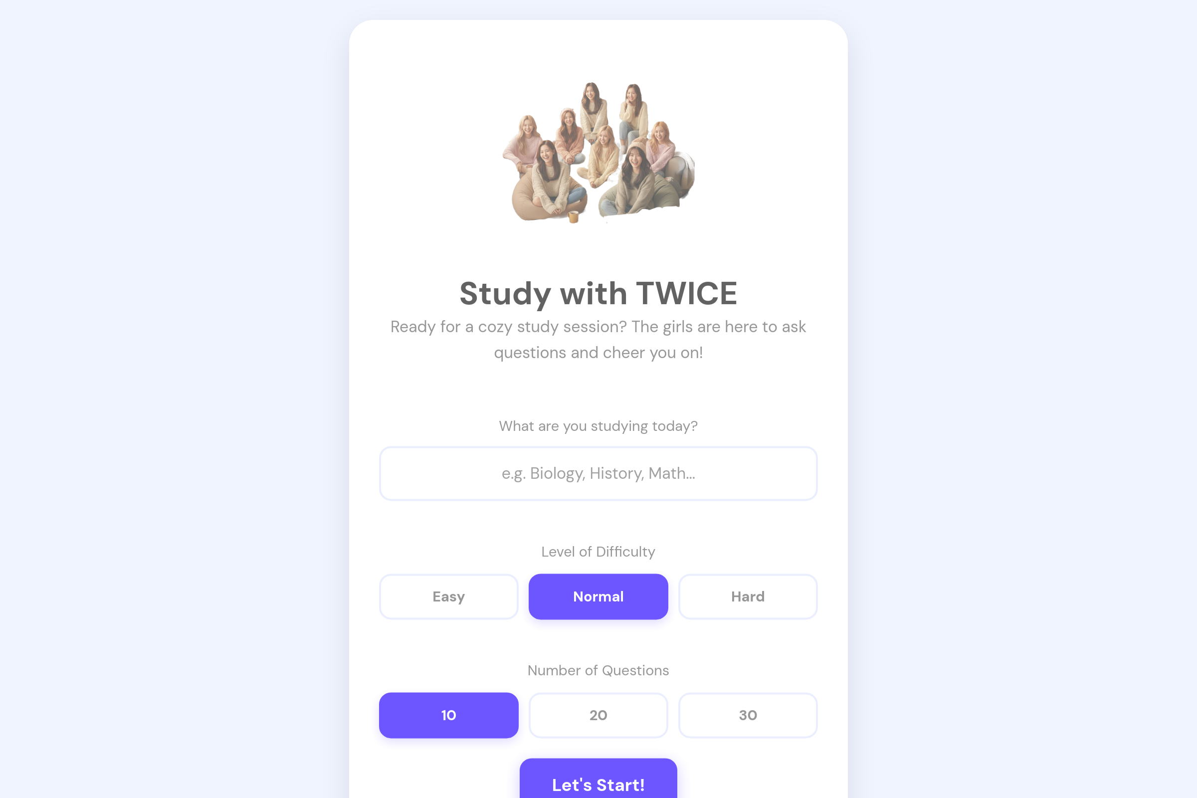 Study with TWICE mini app
