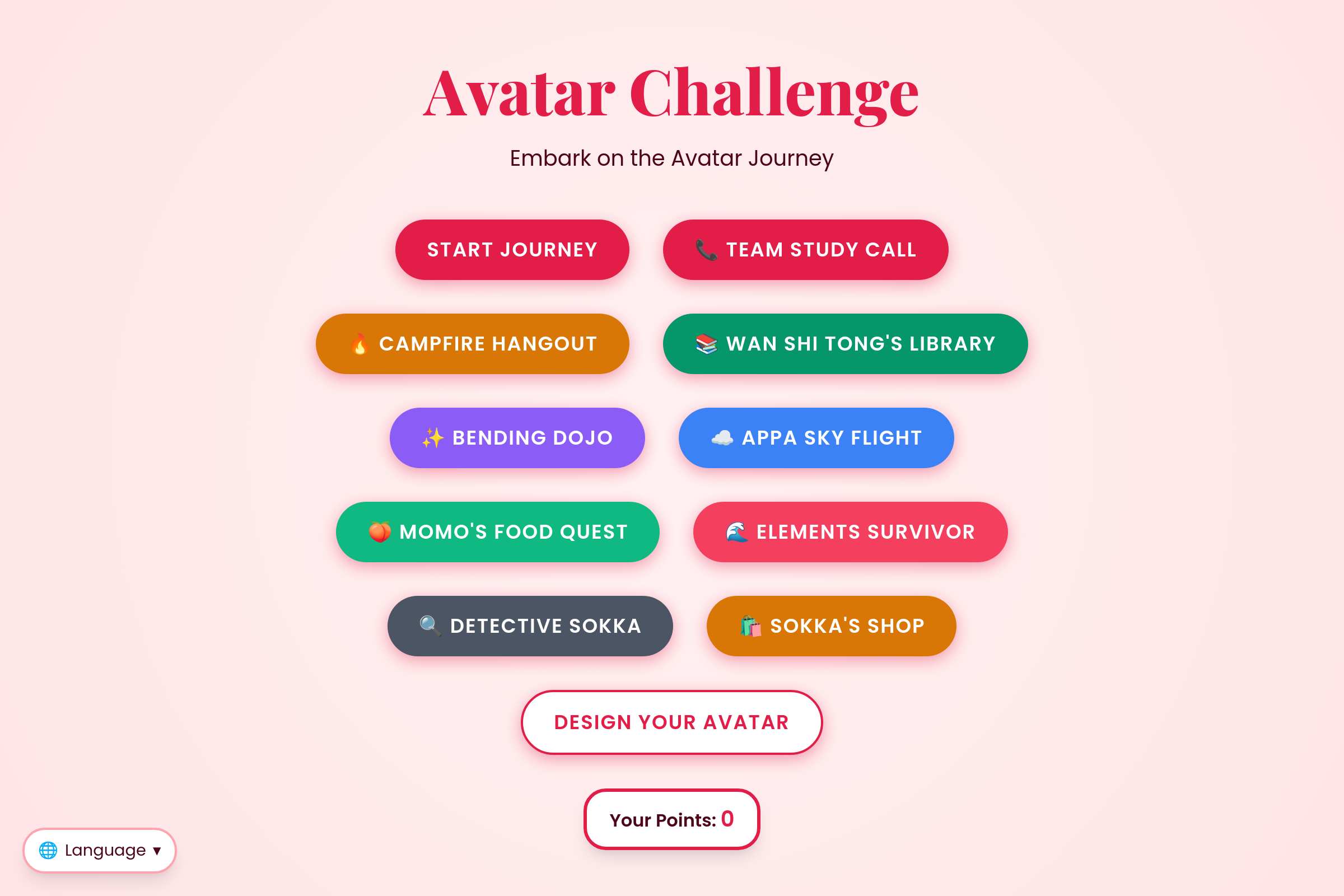 Avatar last airbender challenge mini app