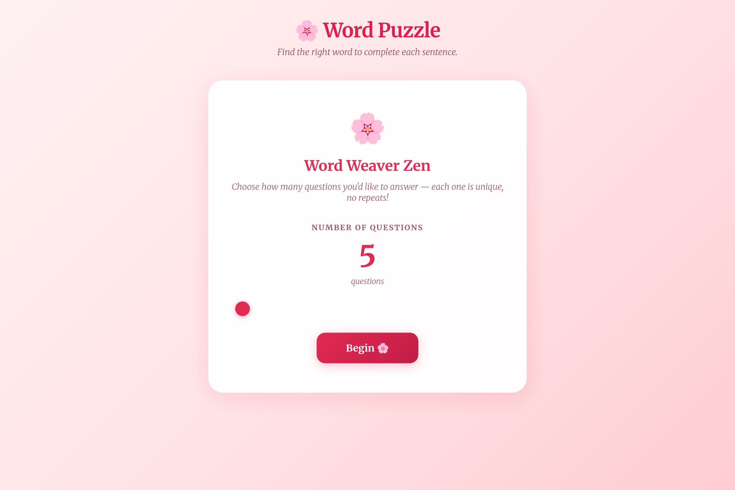 Word Weaver Zen mini app