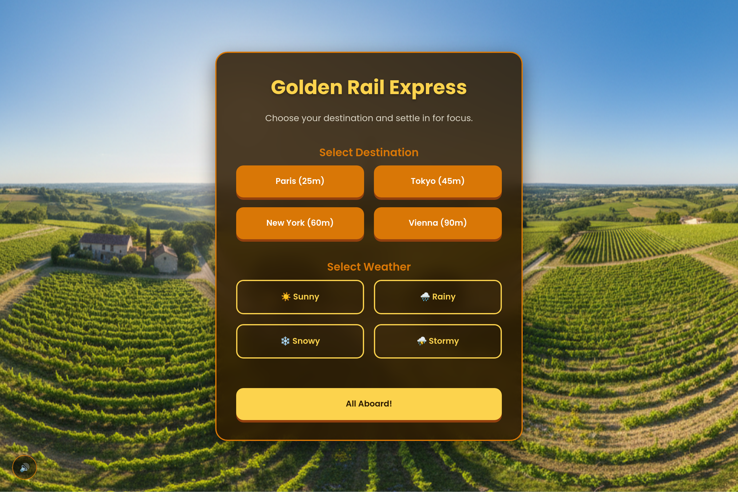 train journey pomodoro mini app