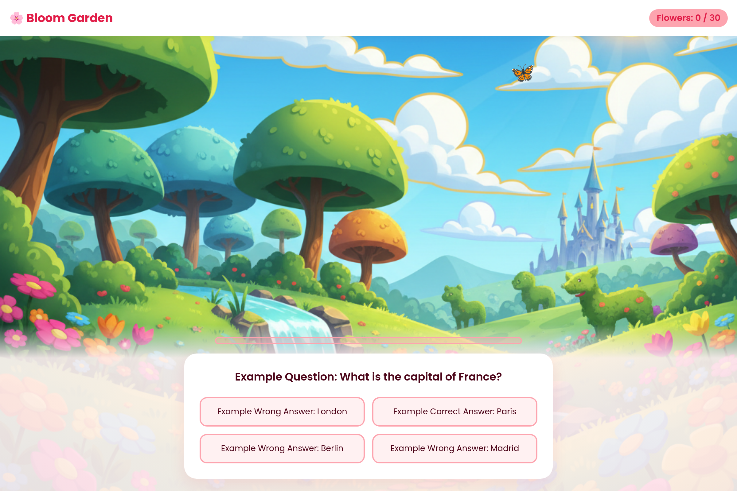 Bloom Garden Quiz mini app