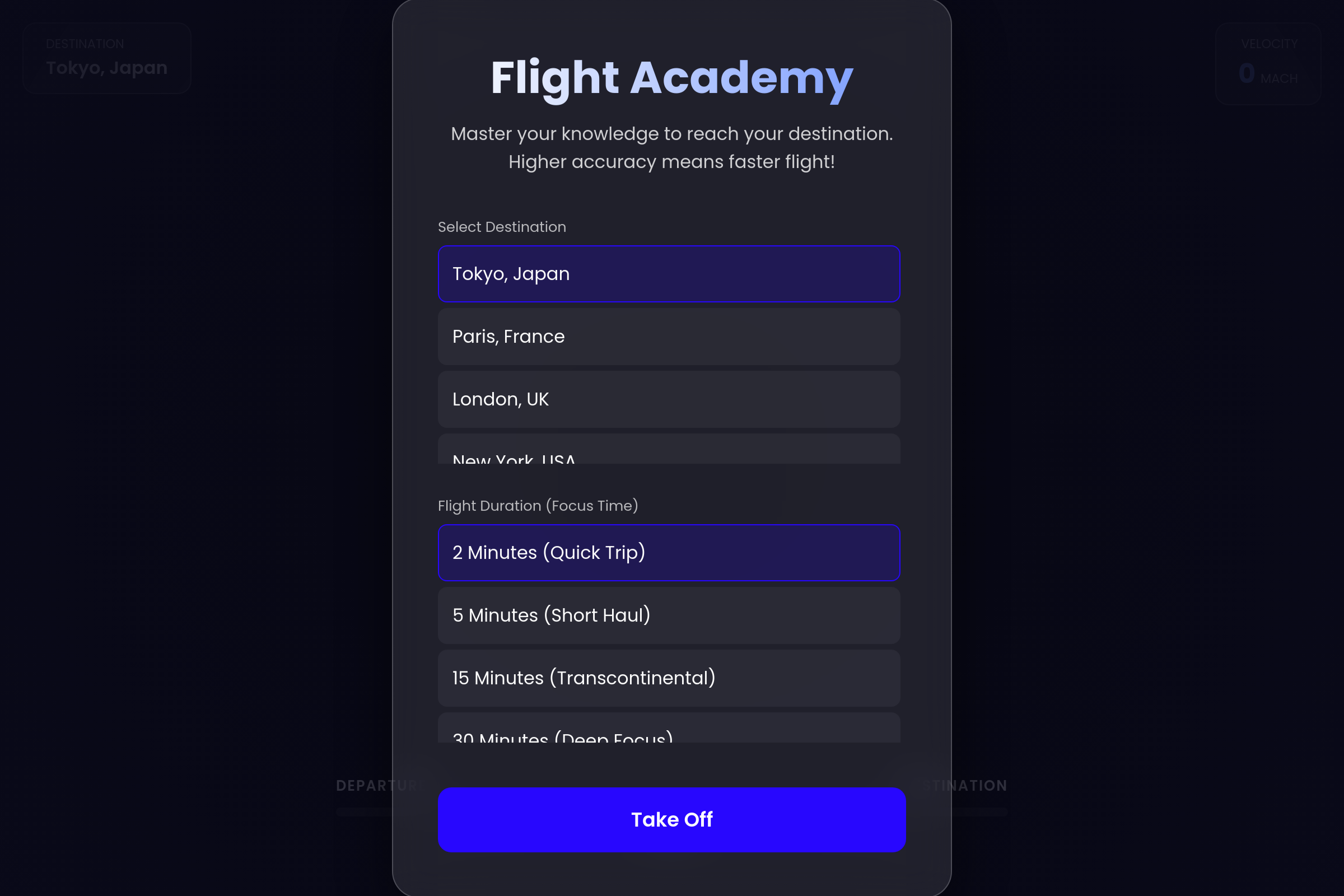 Flight Academy mini app