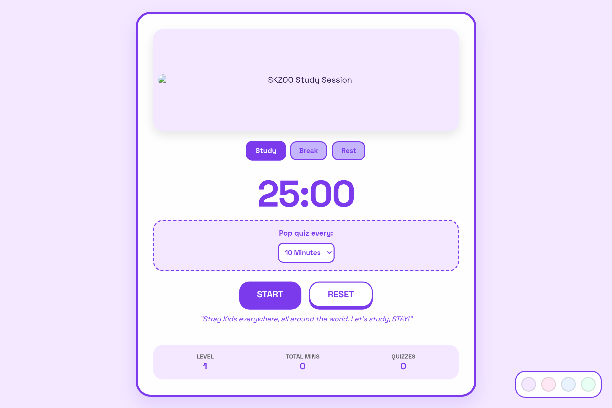 Pastel Runner Quiz mini app